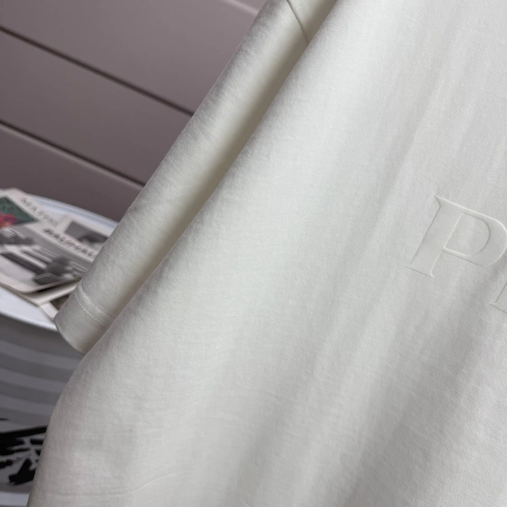 Logo Flocked Washed Cotton T-Shirt D14512132 — view 4