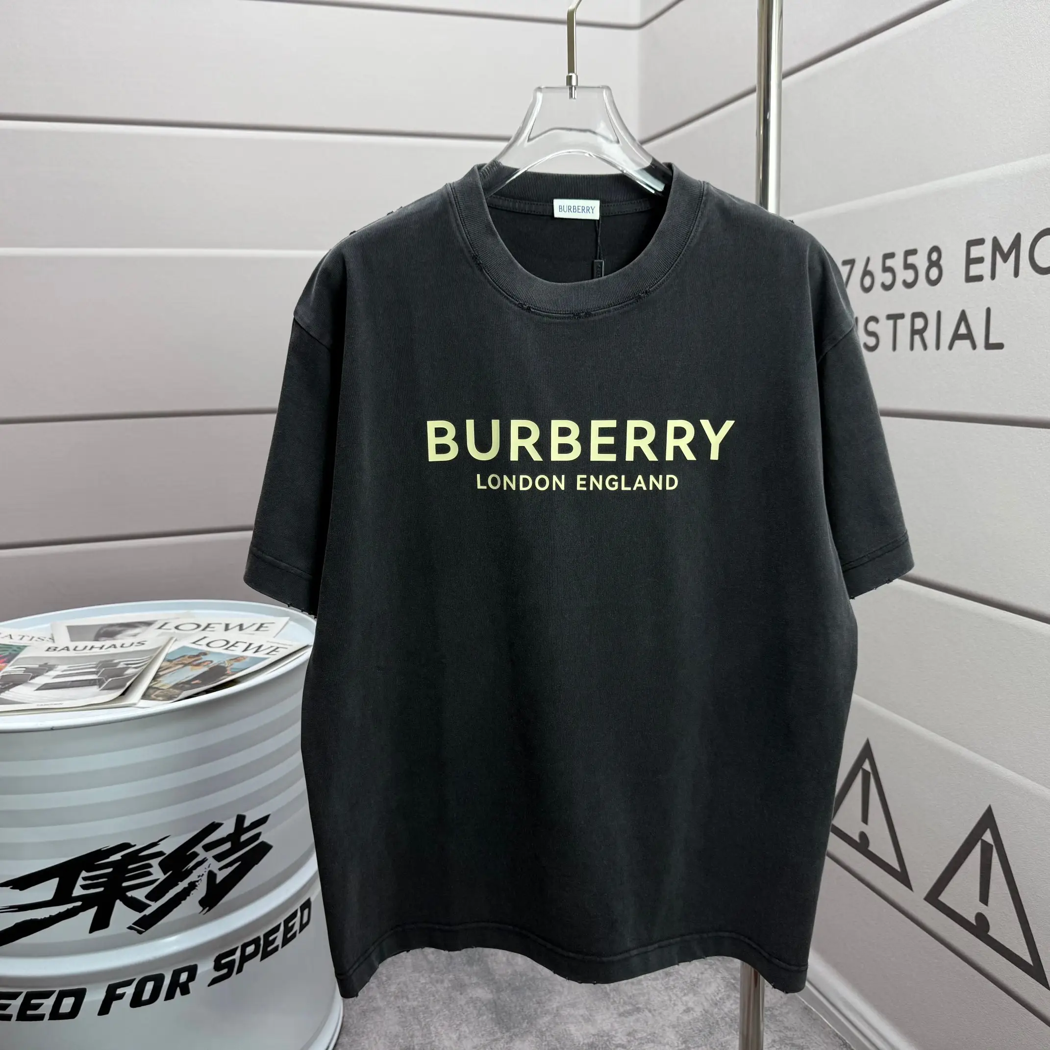 Logo Print Washed Cotton T-Shirt D14512131