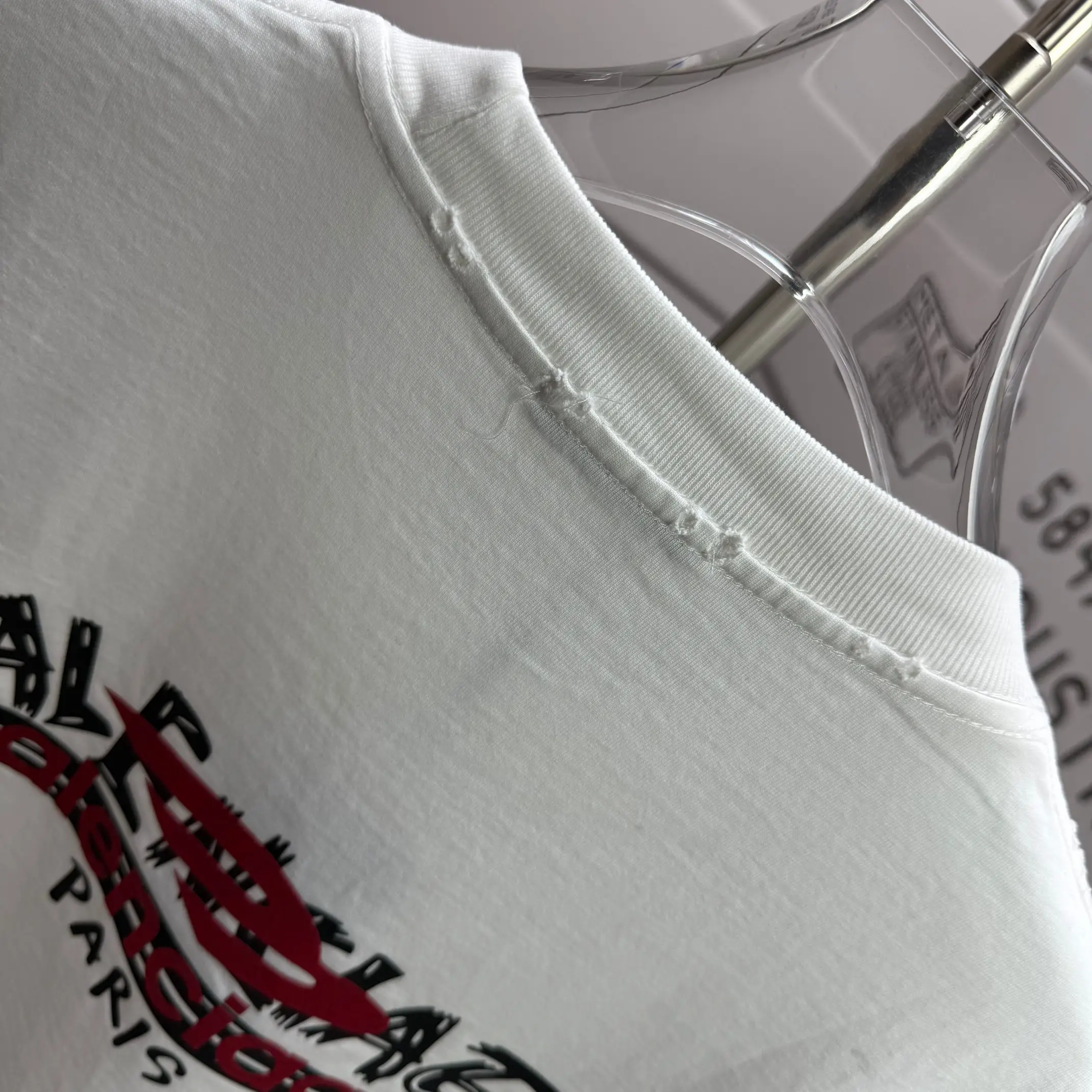 Logo Print Distressed Cotton T-Shirt D15015138 — view 8
