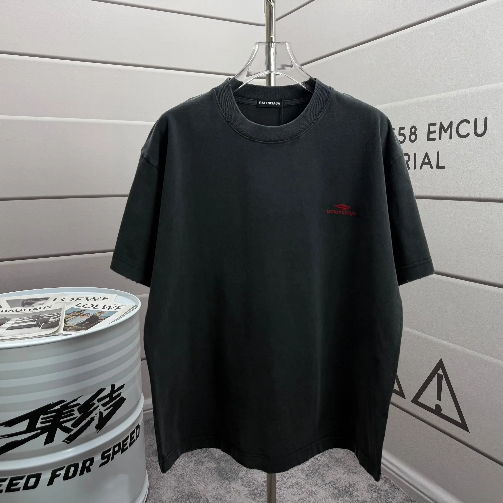 Logo-Print Distressed Washed Cotton T-Shirt D15015139 — view 2
