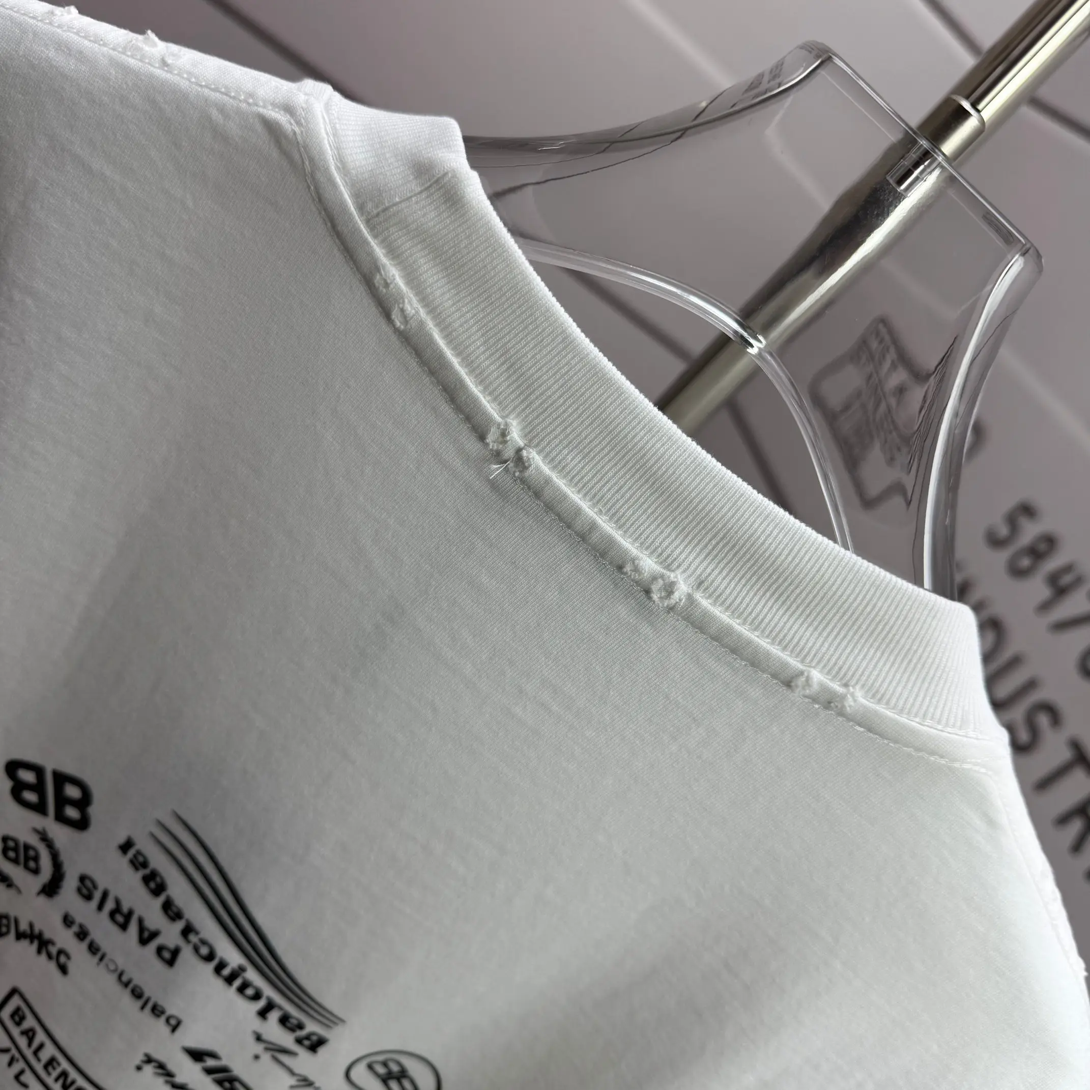 Logo Print Distressed Cotton T-Shirt D15015141 — view 8