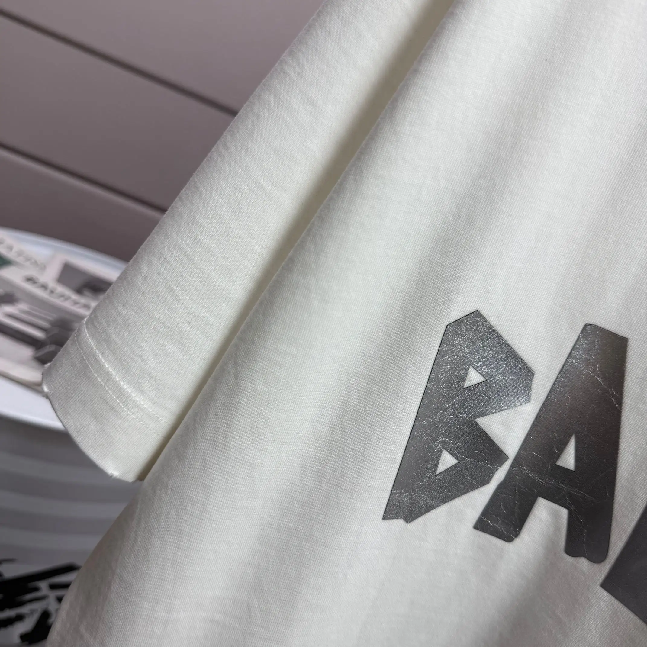 Distressed Logo-Print Cotton-Jersey T-Shirt D15015144 — view 4