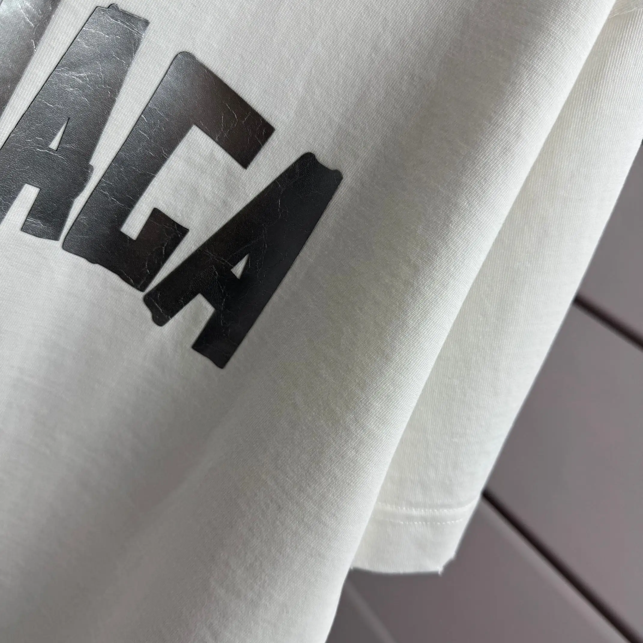 Distressed Logo-Print Cotton-Jersey T-Shirt D15015144 — view 6