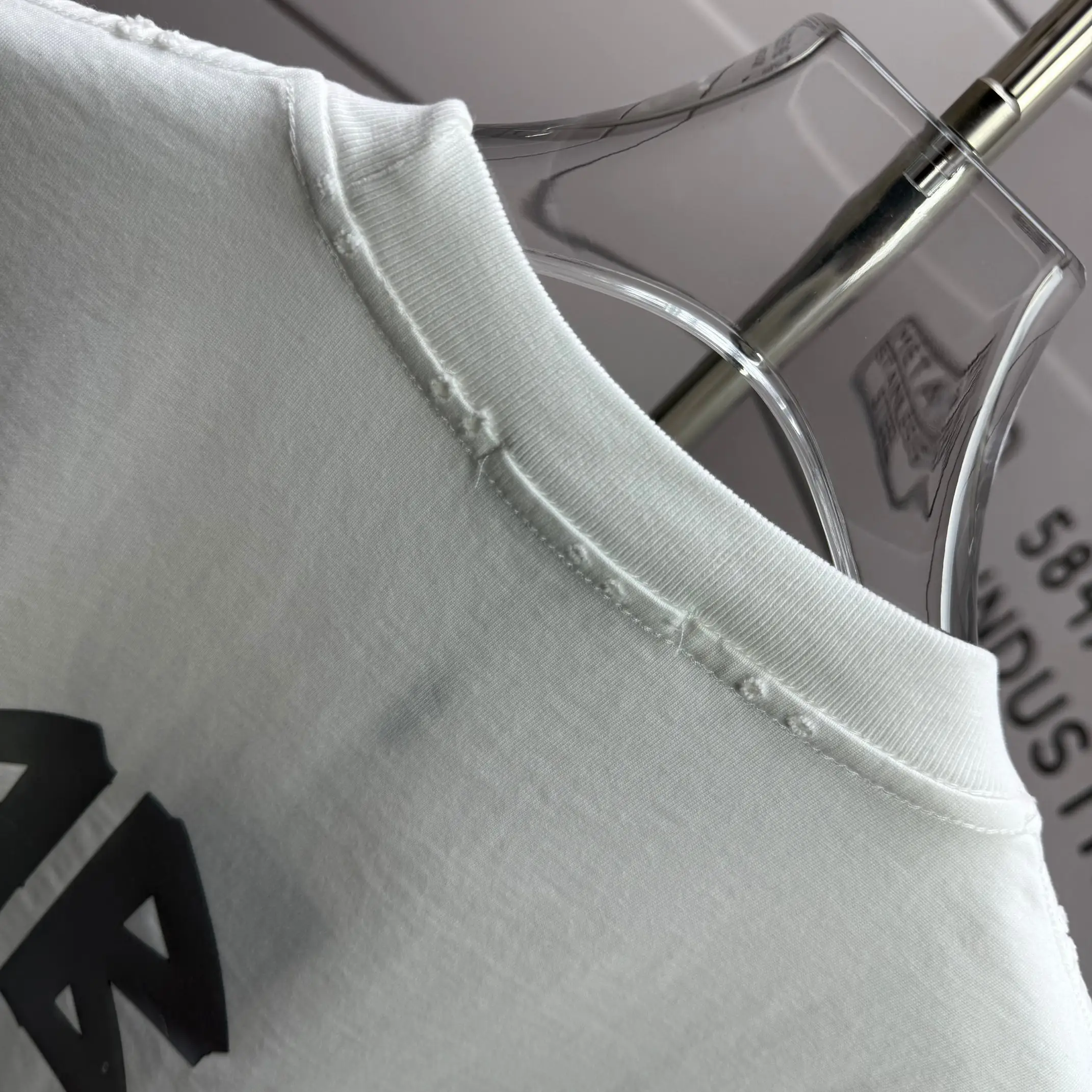 Distressed Logo-Print Cotton-Jersey T-Shirt D15015144 — view 8