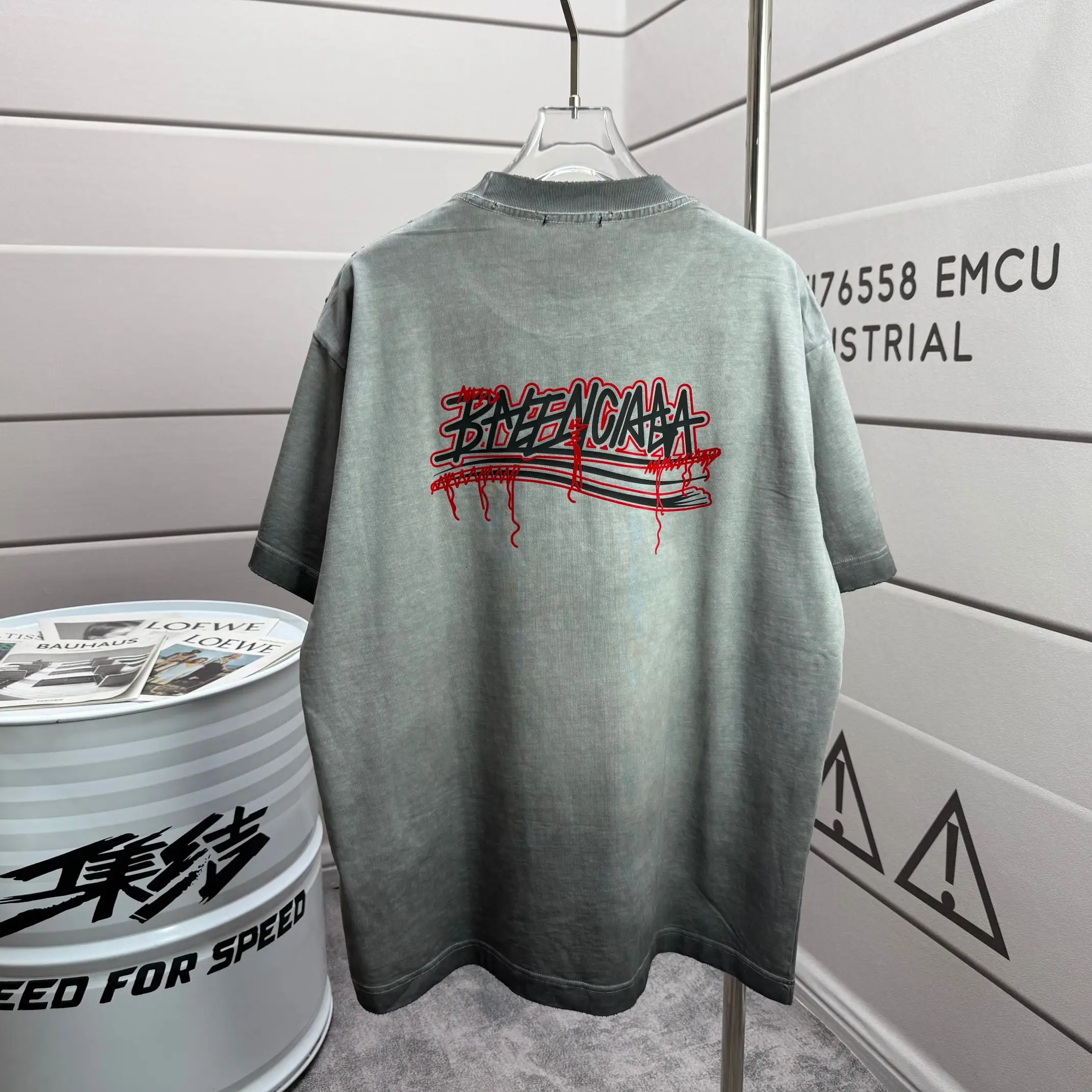 Distressed Logo-Print Cotton-Jersey T-Shirt D15015109