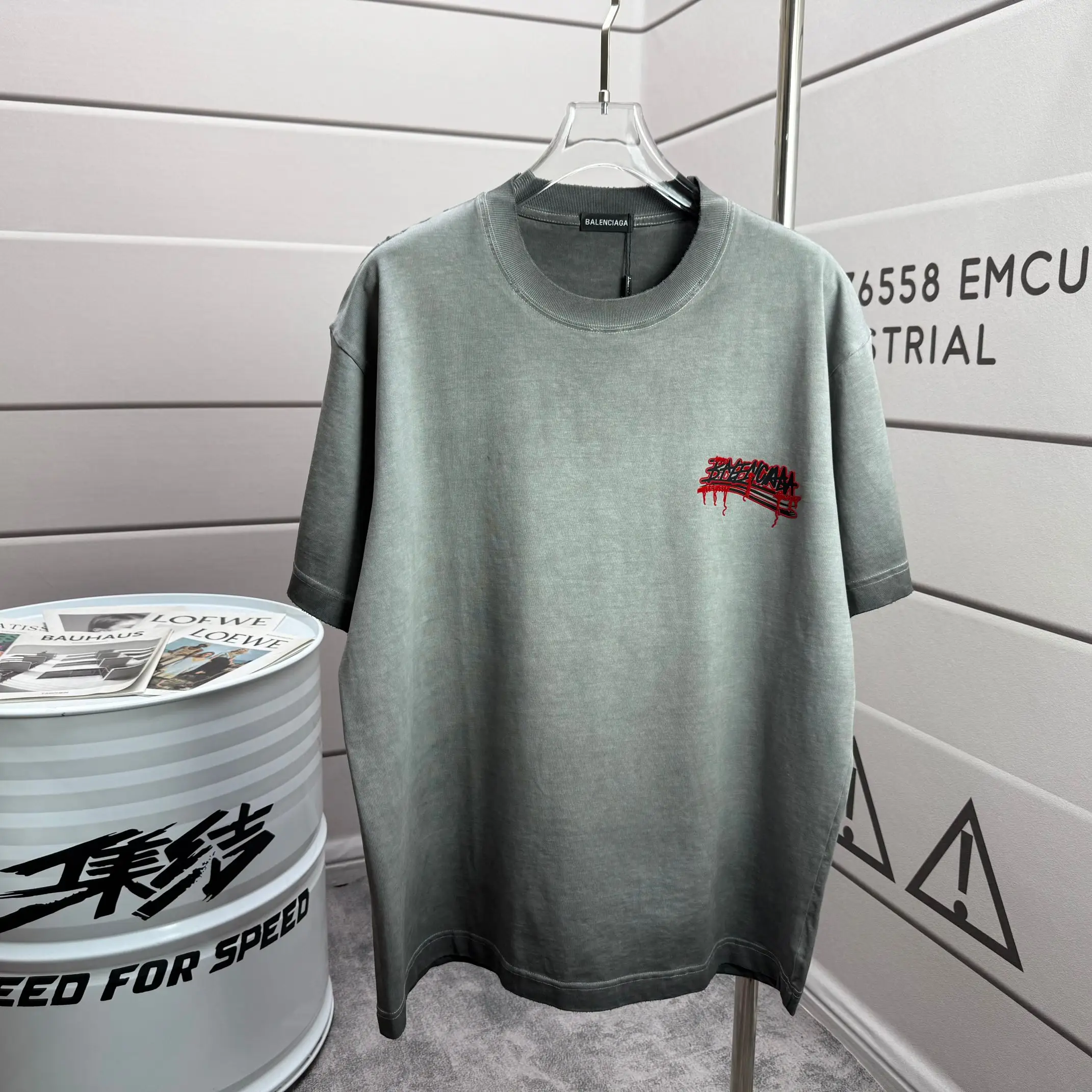 Distressed Logo-Print Cotton-Jersey T-Shirt D15015109 — view 2