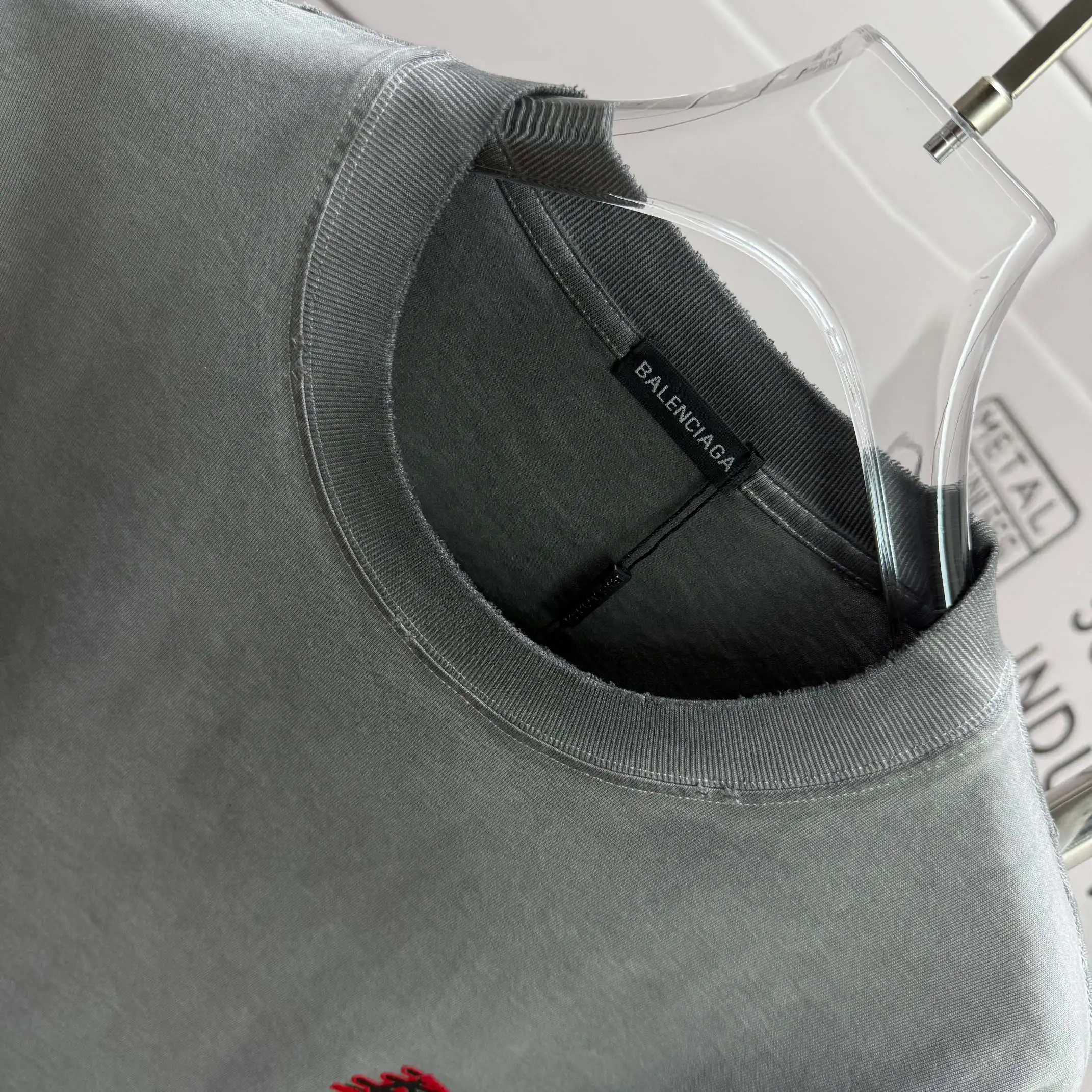 Distressed Logo-Print Cotton-Jersey T-Shirt D15015109 — view 3