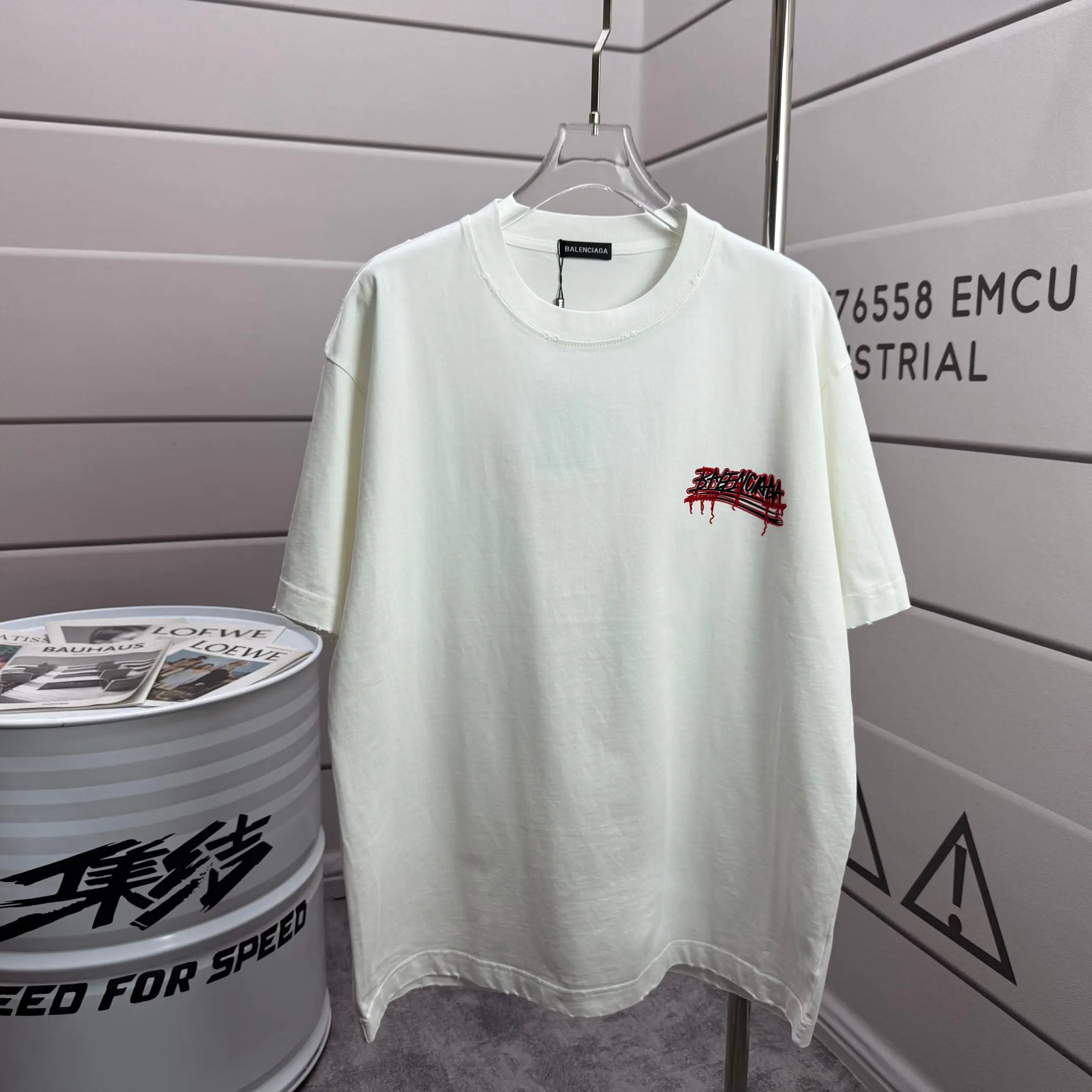 Distressed Logo-Print Cotton-Jersey T-Shirt D15015107 — view 2