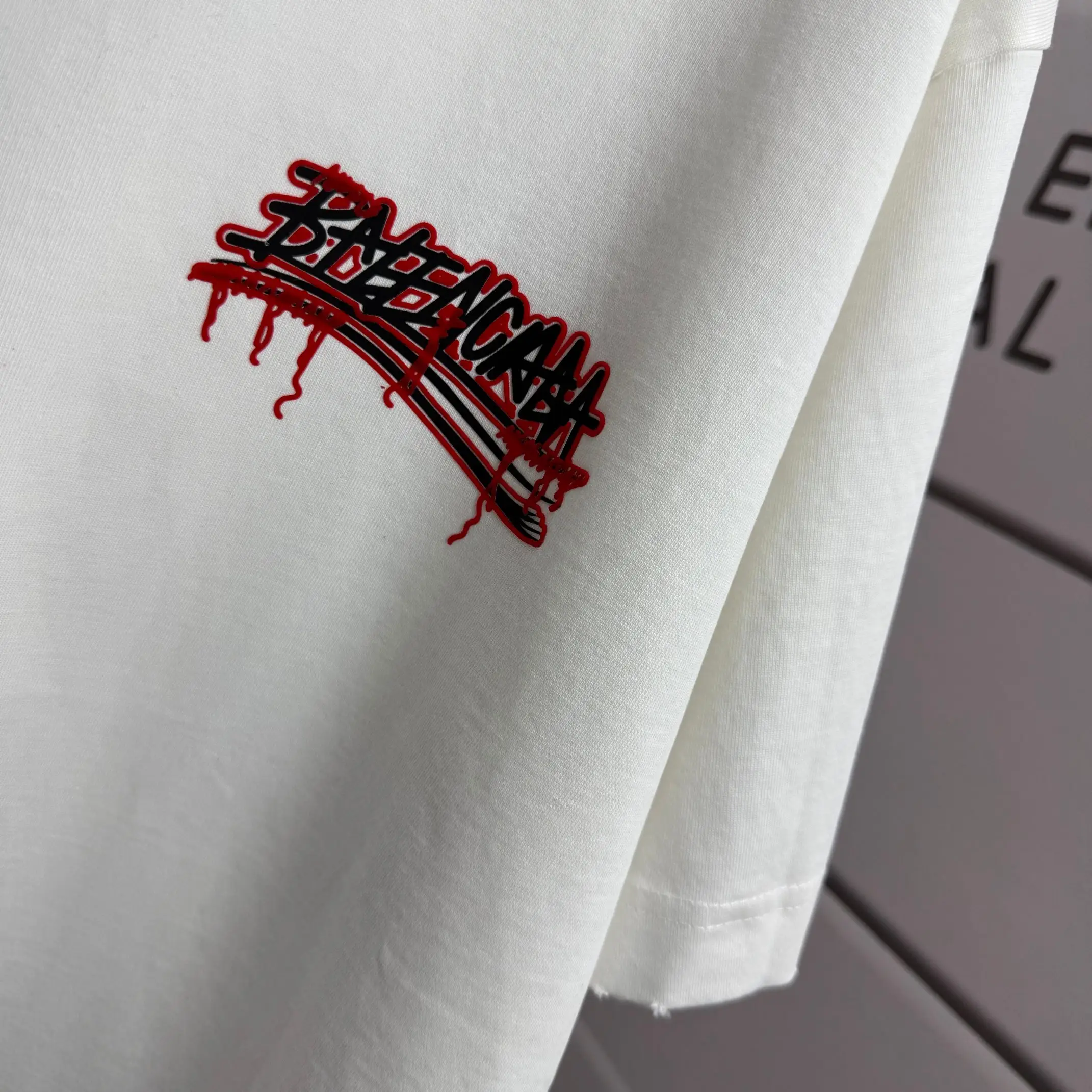 Distressed Logo-Print Cotton-Jersey T-Shirt D15015107 — view 6