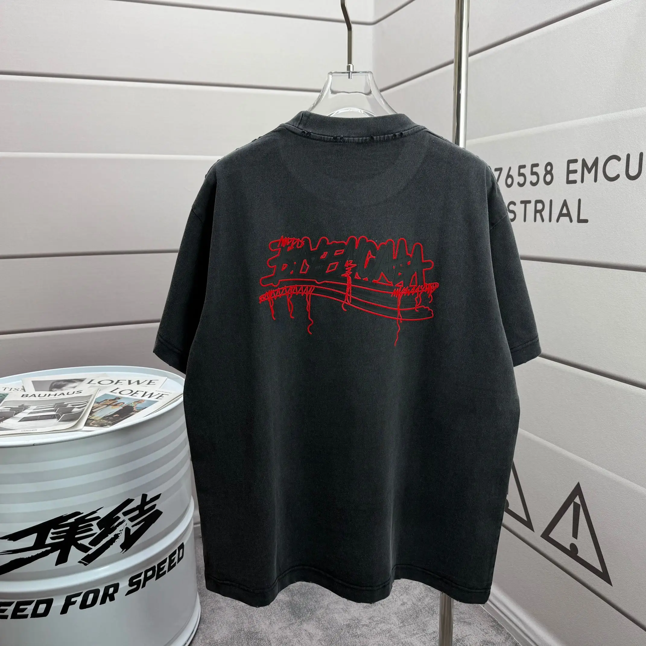 Distressed Logo-Print Cotton-Jersey T-Shirt D15015108