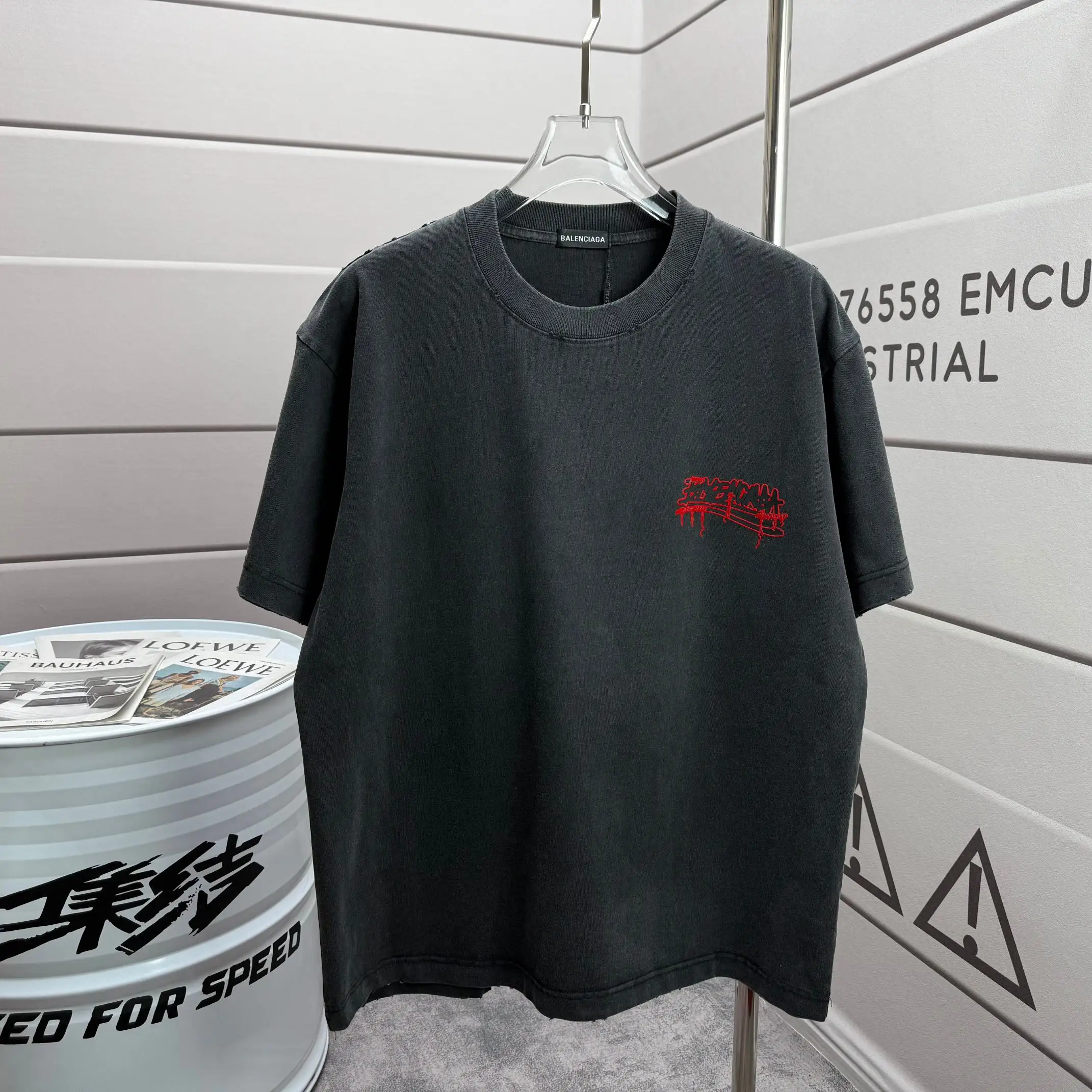Distressed Logo-Print Cotton-Jersey T-Shirt D15015108 — view 2
