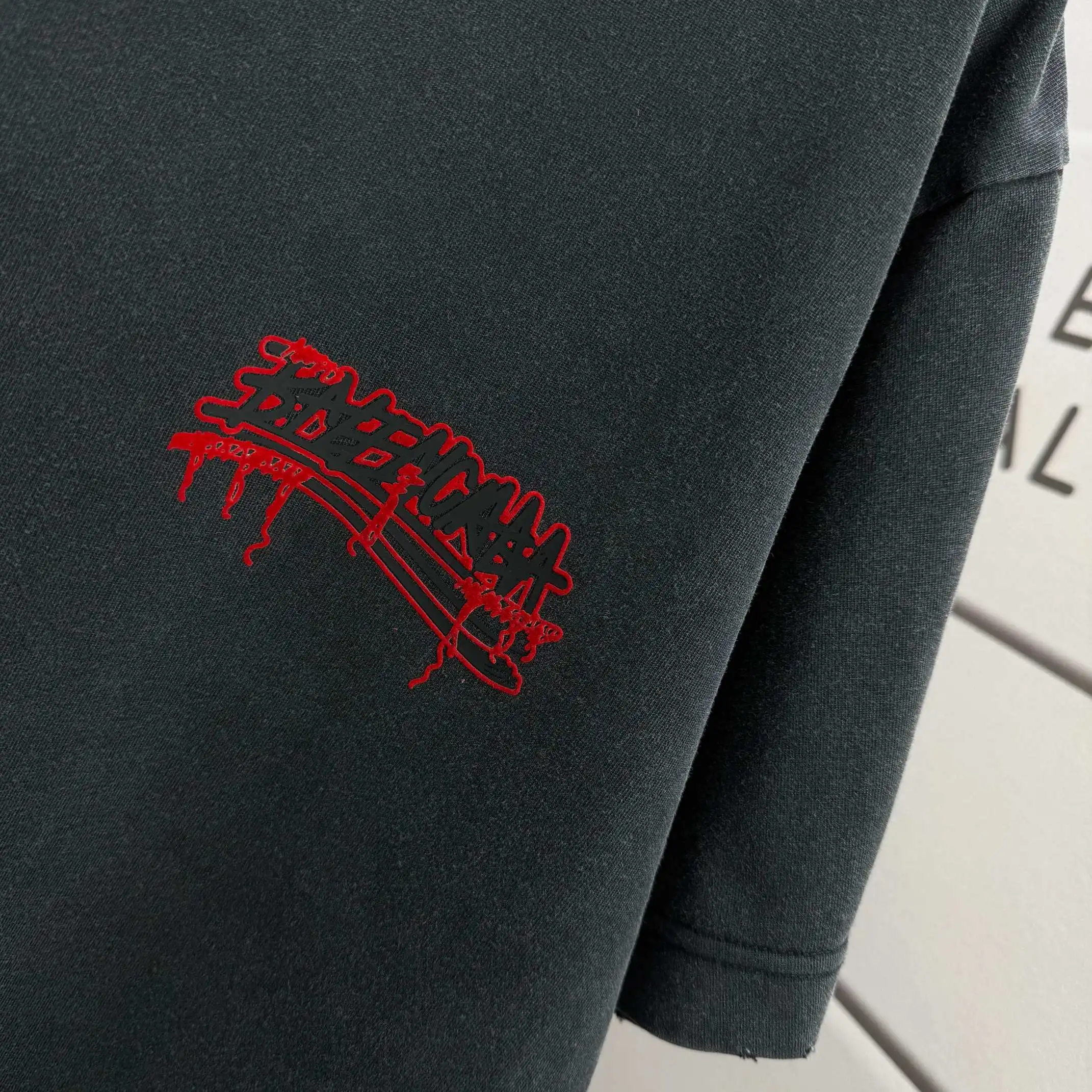 Distressed Logo-Print Cotton-Jersey T-Shirt D15015108 — view 6