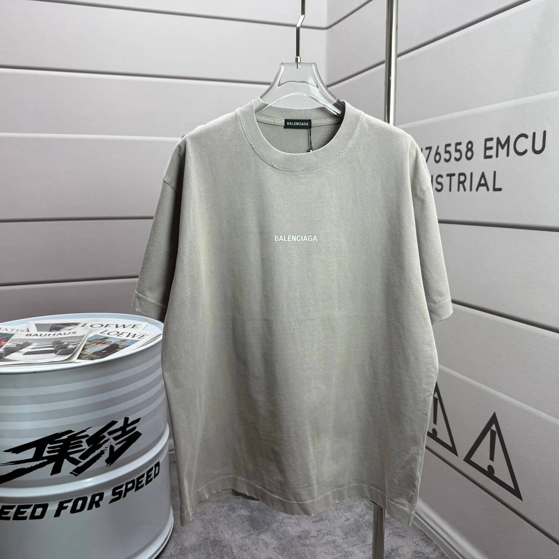 Logo-Print Distressed Washed Cotton T-Shirt D15015114 — view 2