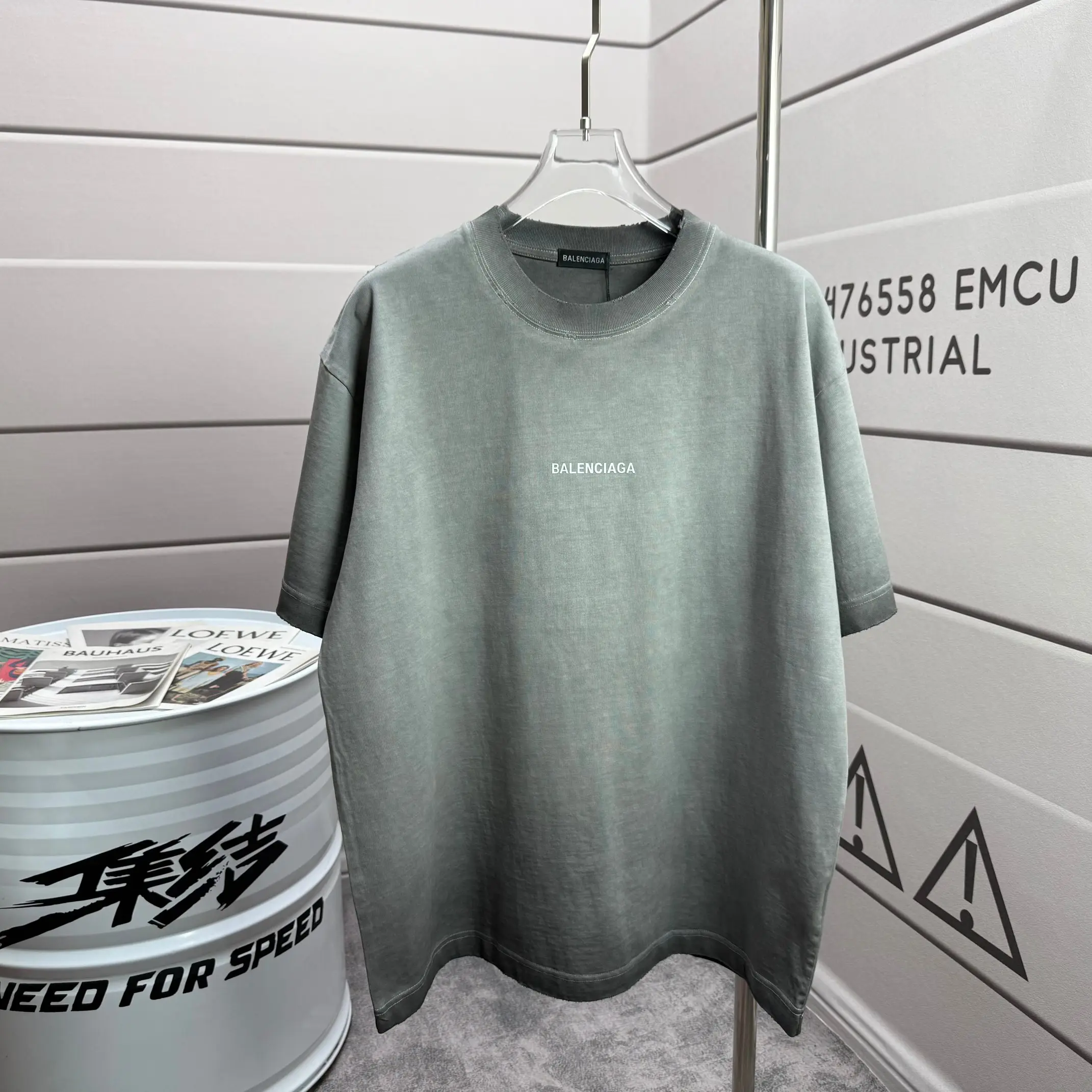 Logo-Print Distressed Washed Cotton T-Shirt D15015113 — view 2