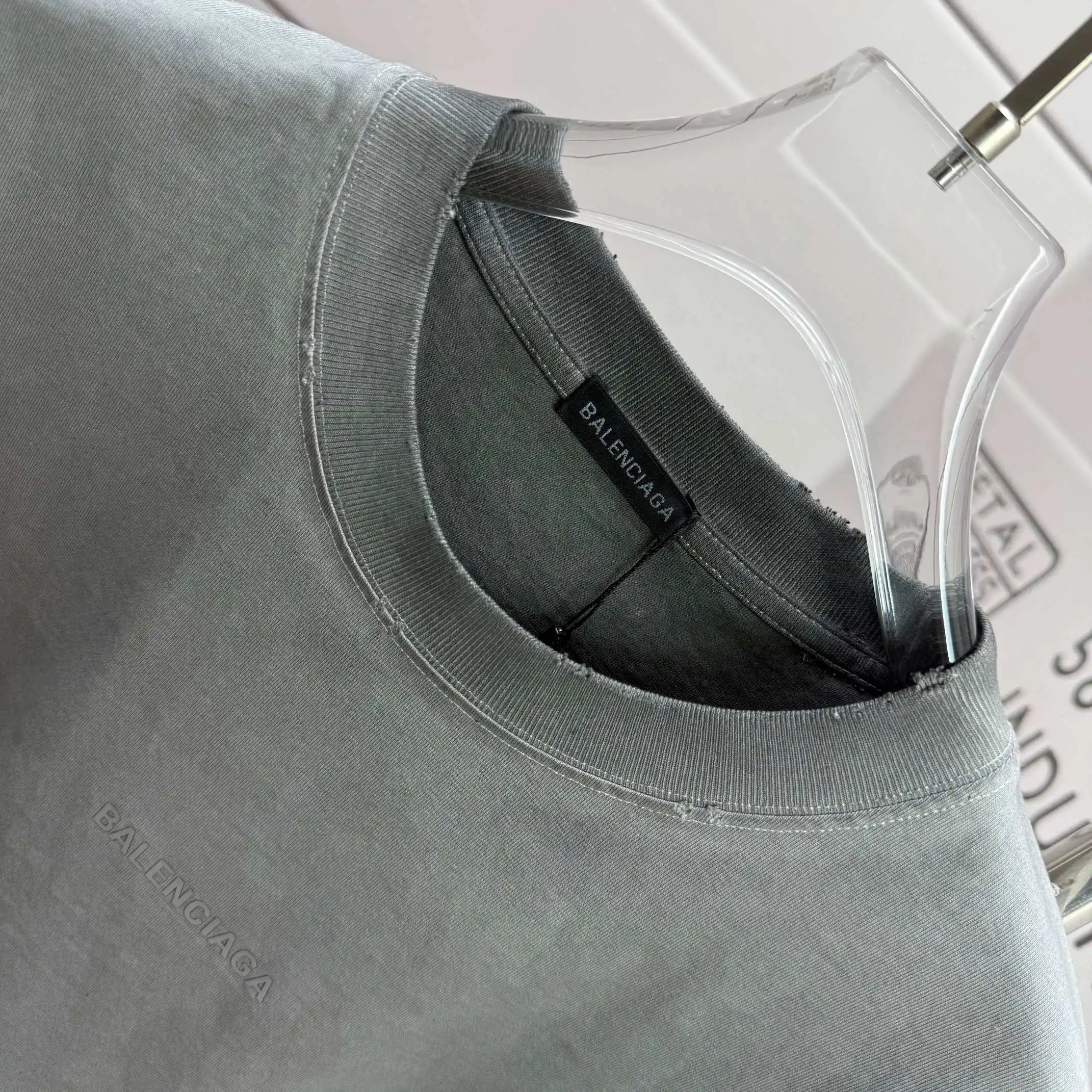 Logo-Print Distressed Washed Cotton T-Shirt D15015113 — view 3