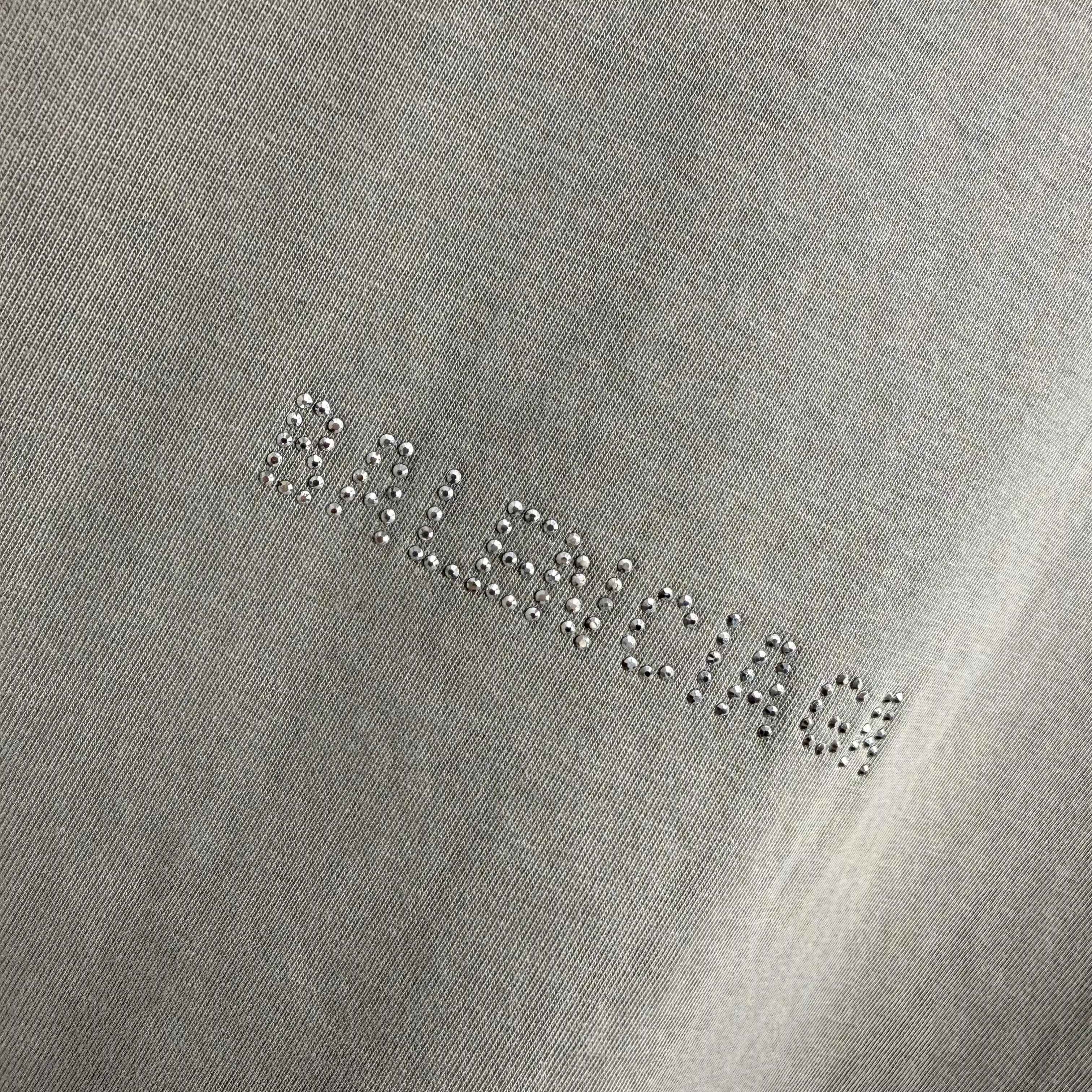 Rhinestone Logo Distressed Cotton T-Shirt D15015106 — view 5