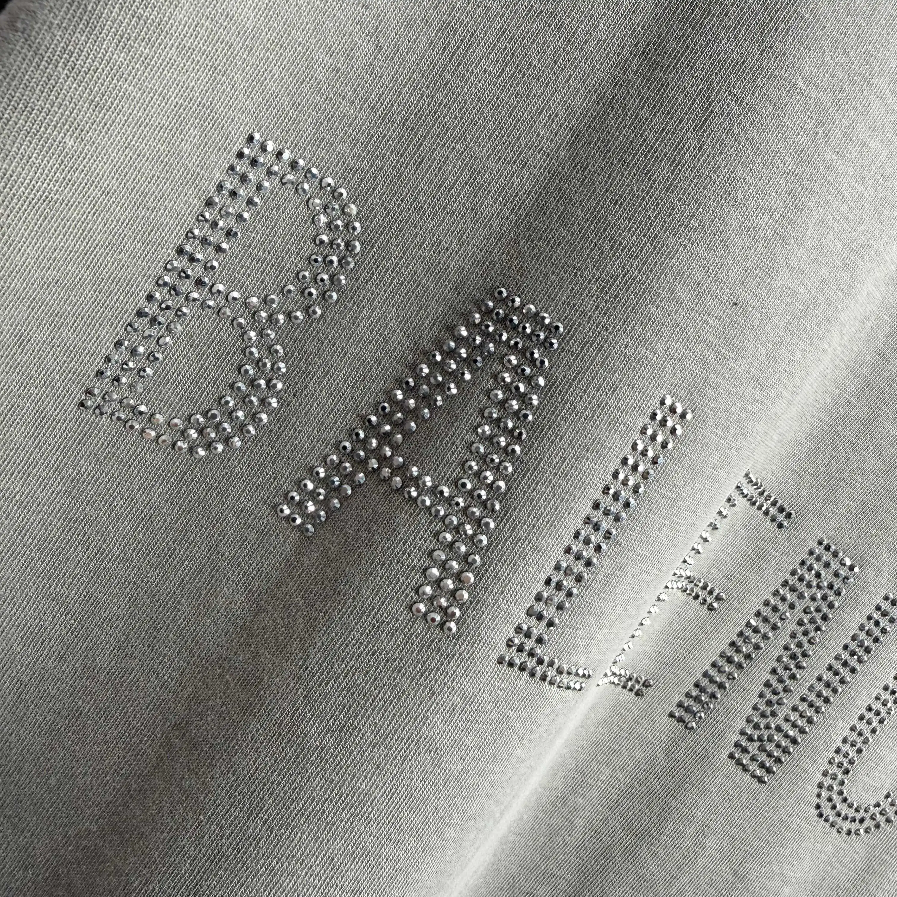 Rhinestone Logo Distressed Cotton T-Shirt D15015106 — view 7