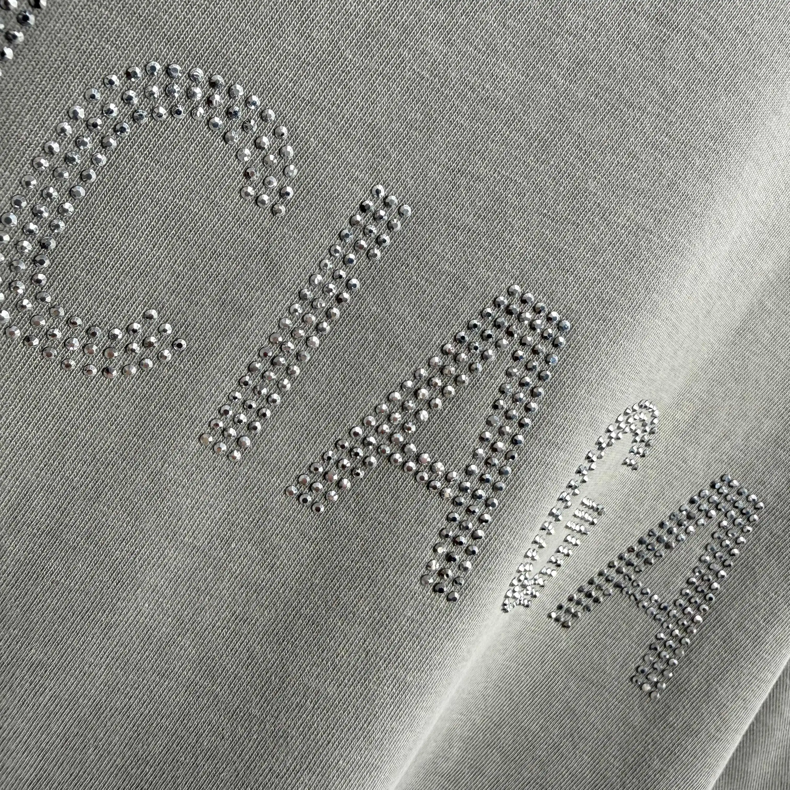 Rhinestone Logo Distressed Cotton T-Shirt D15015106 — view 9