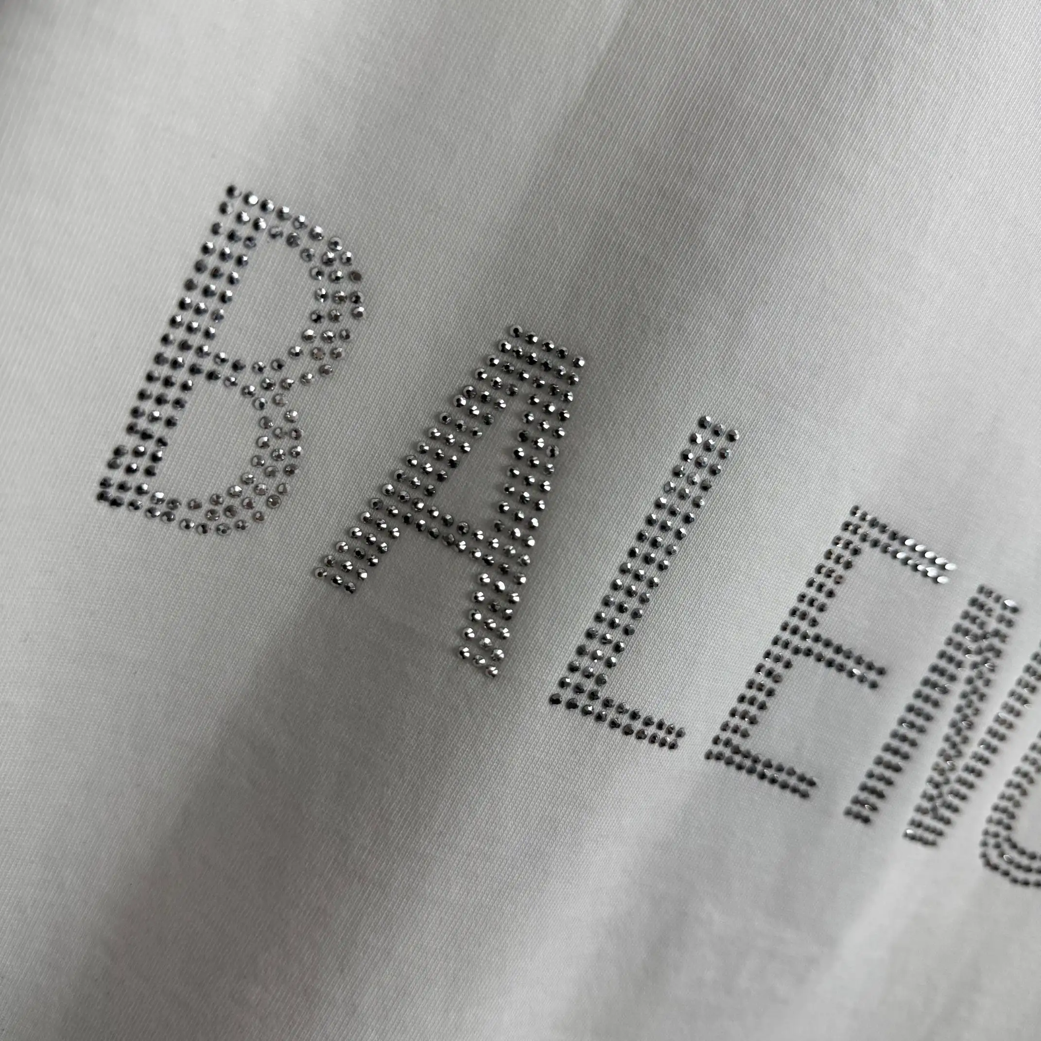 Distressed Rhinestone Logo Oversized T-Shirt D15015104 — view 7