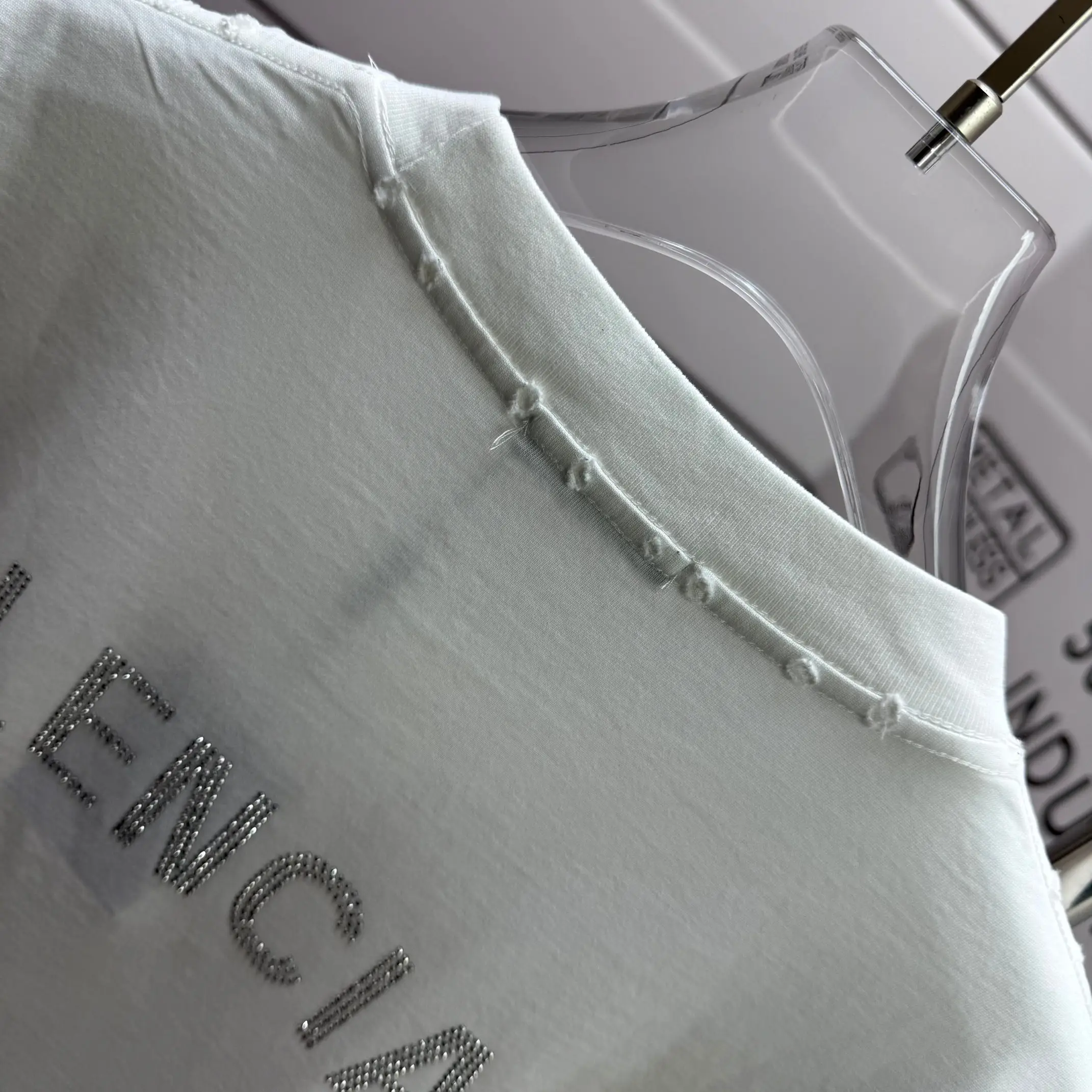 Distressed Rhinestone Logo Oversized T-Shirt D15015104 — view 8