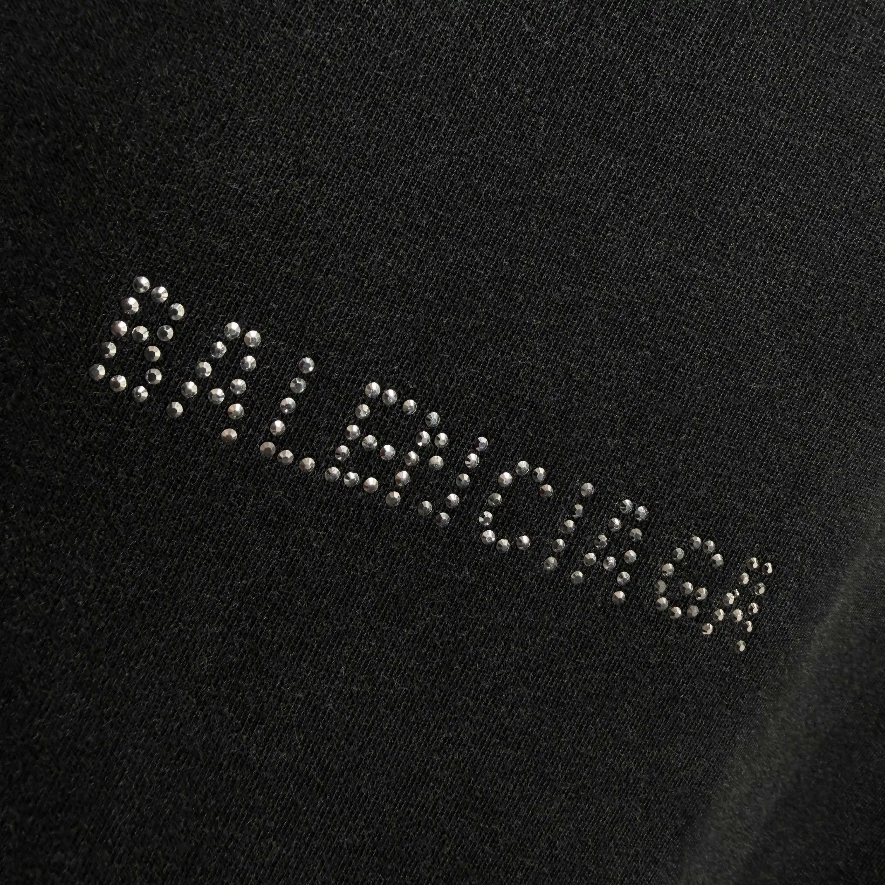 Logo Rhinestone Distressed Cotton T-Shirt D15015105 — view 5
