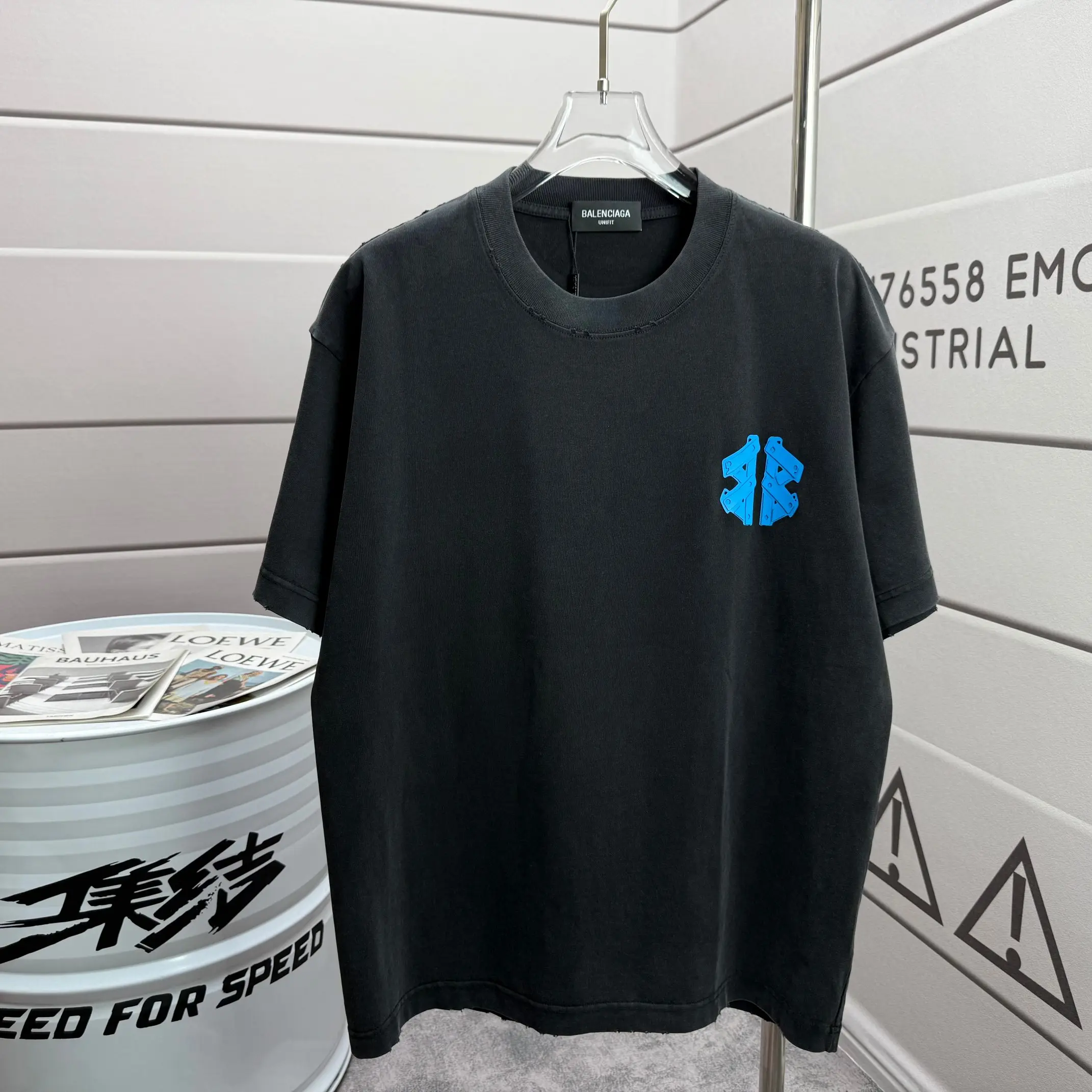 Logo Embroidered Washed Cotton T-Shirt D15012119