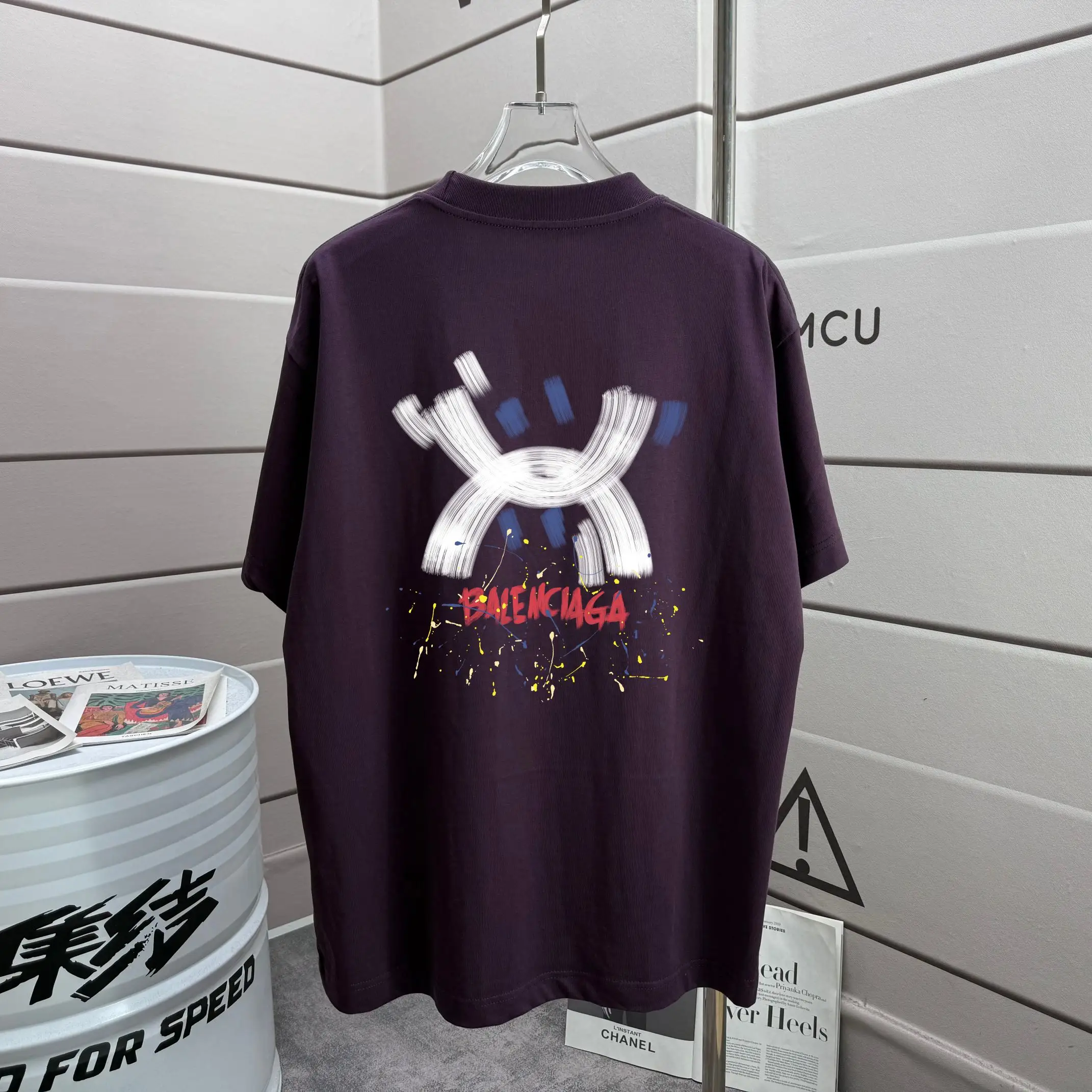 Graphic Print Oversized Cotton T-Shirt D15012909