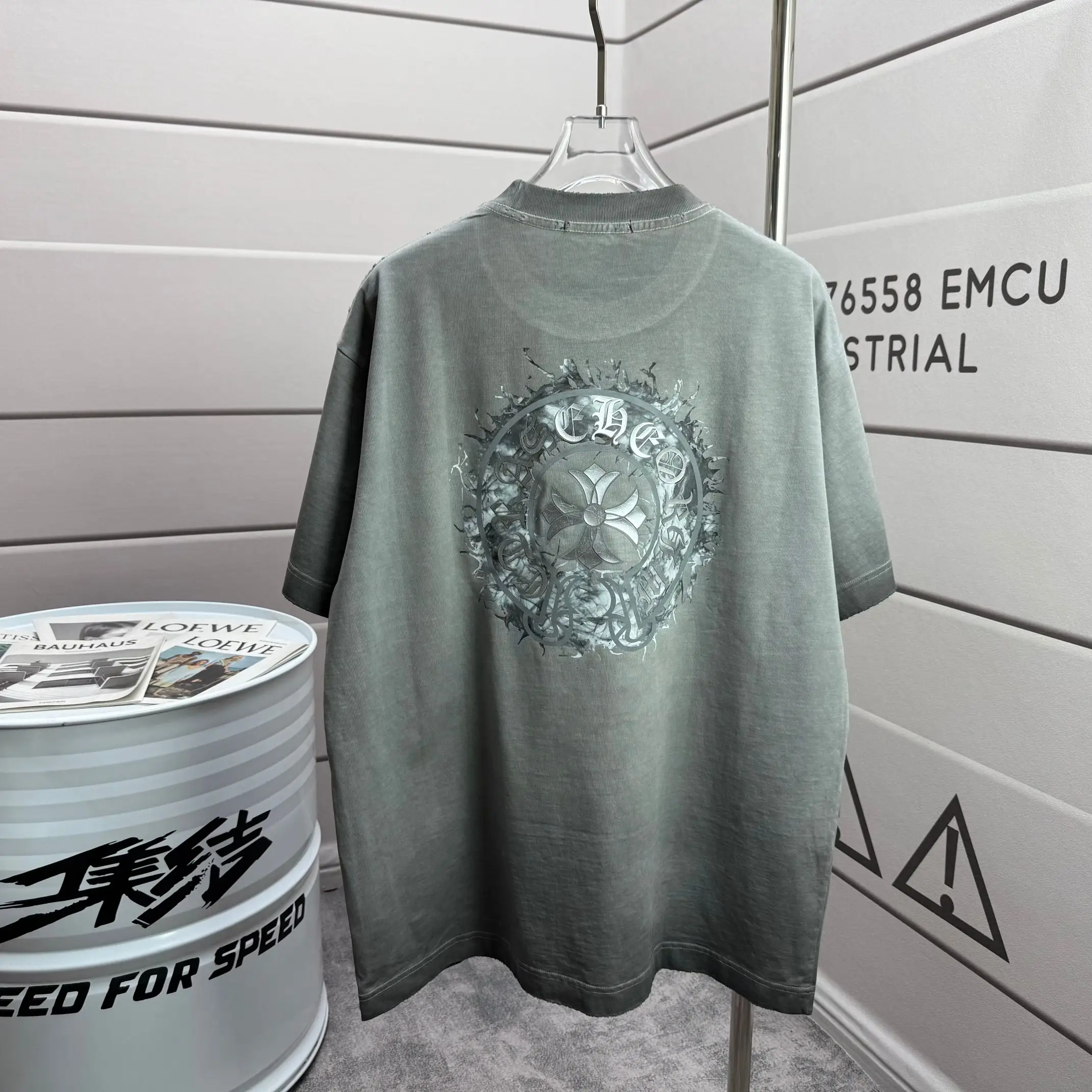 Logo Print Washed Cotton T-Shirt D15015119