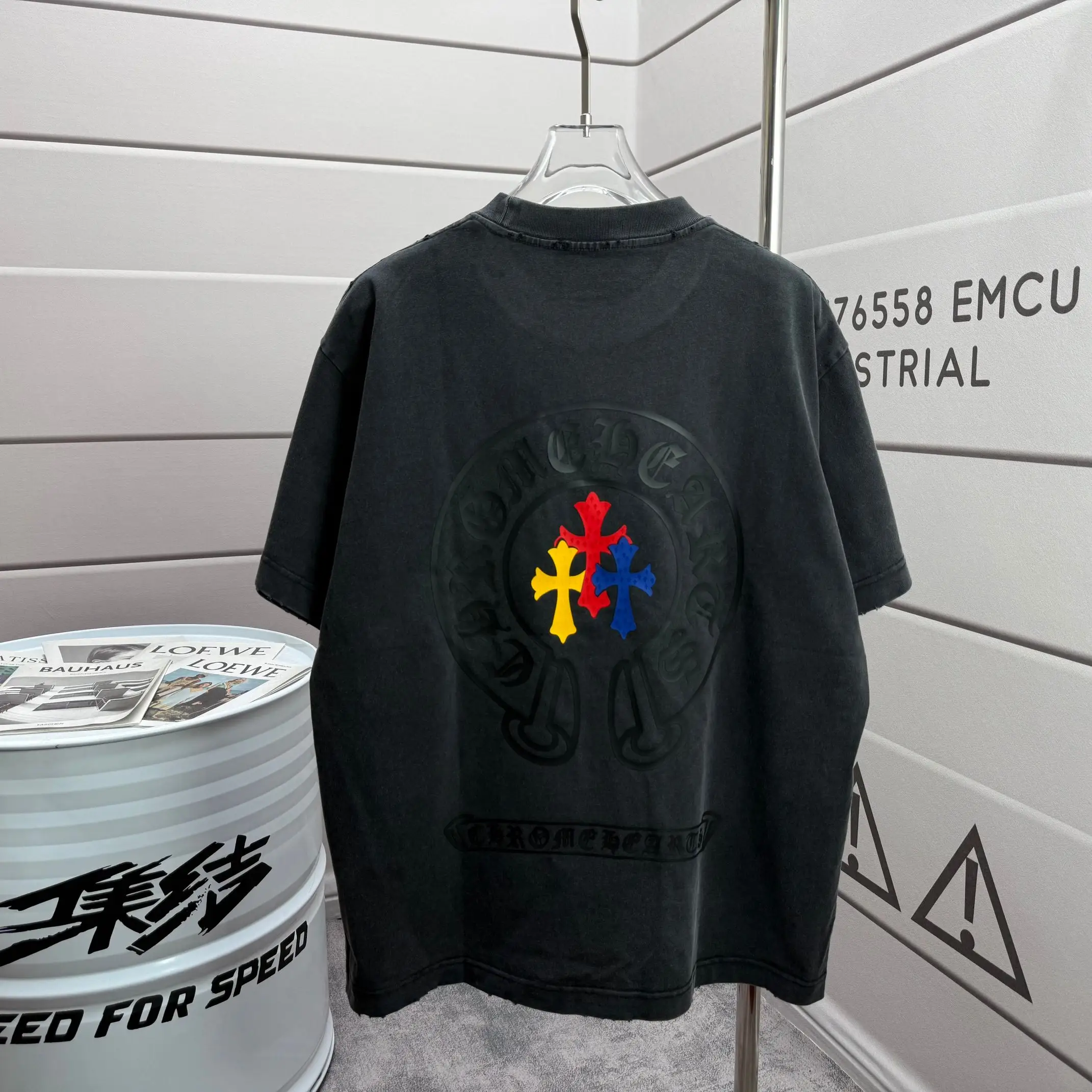 Logo-Print Washed Cotton T-Shirt D15015116