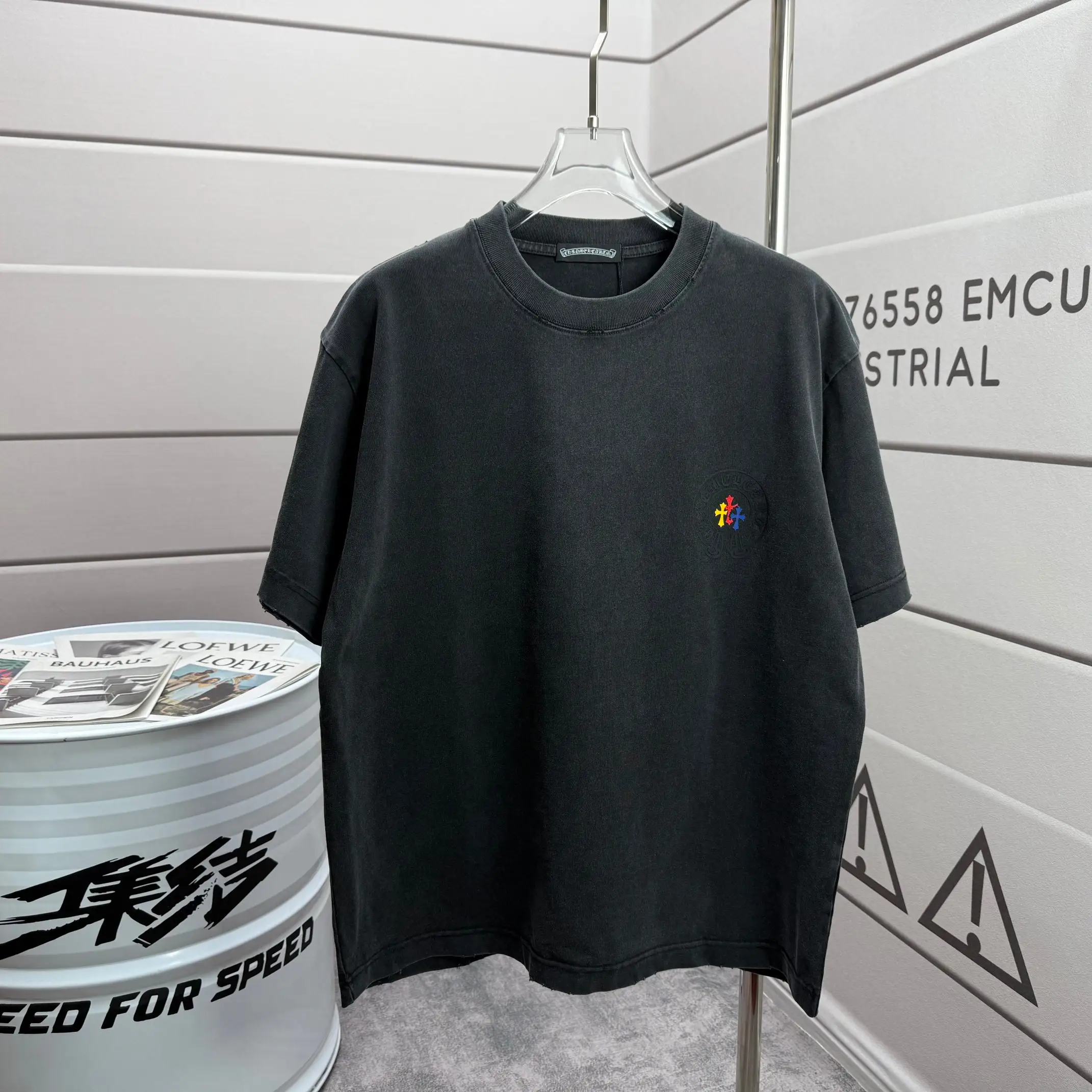 Logo-Print Washed Cotton T-Shirt D15015116 — view 2