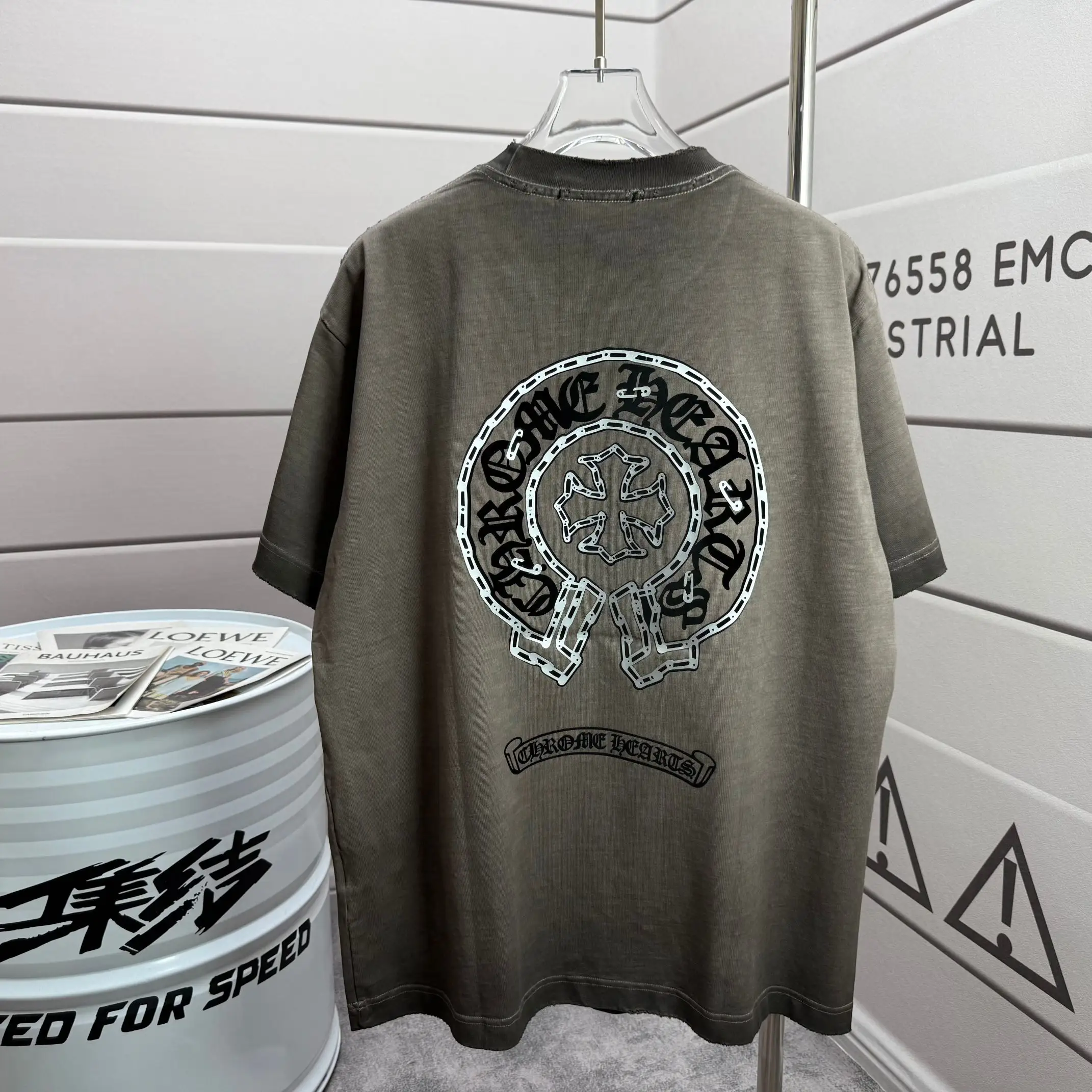 Distressed Logo Print Cotton T-Shirt D15012113 — view 2