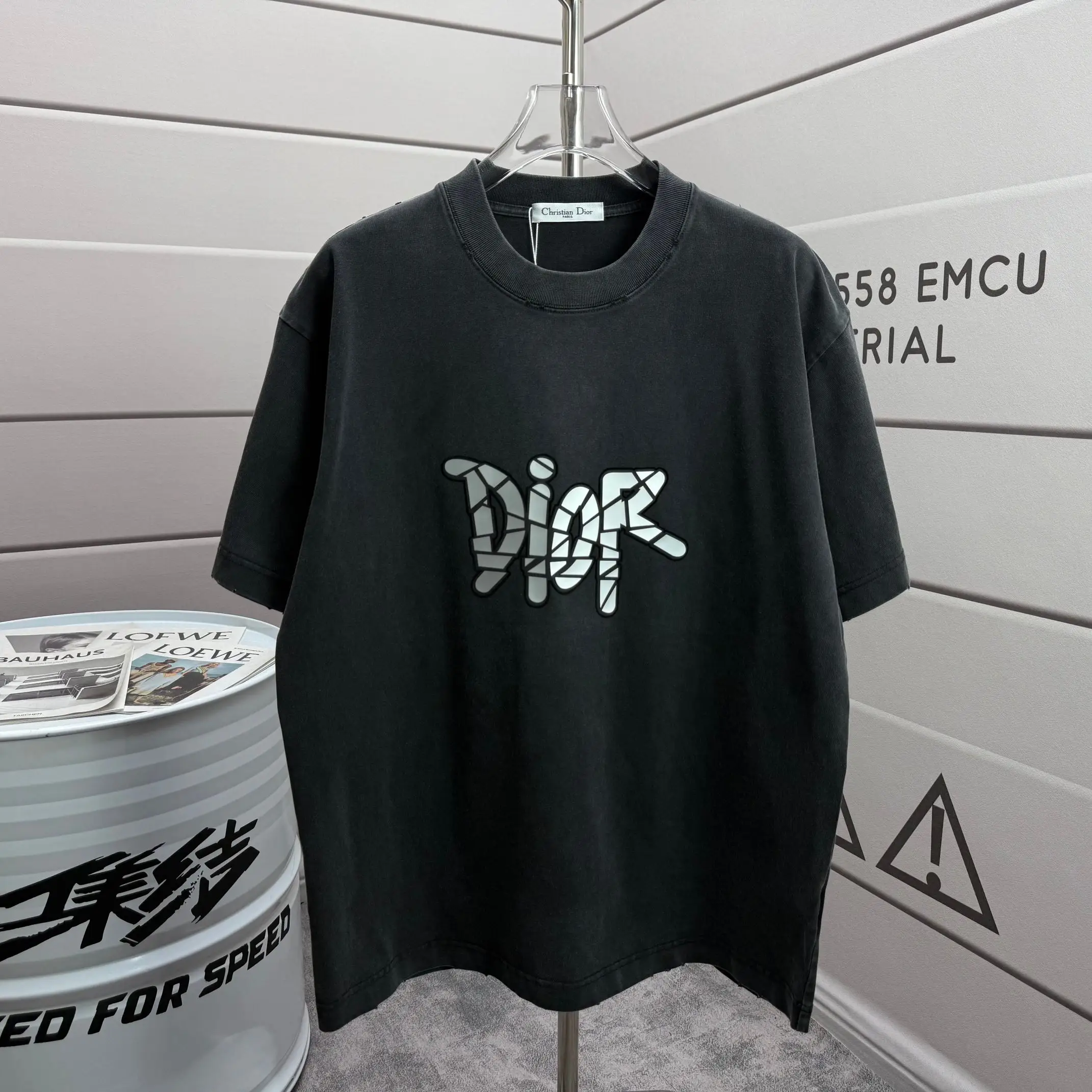 Logo-Print Washed Cotton T-Shirt D15015148