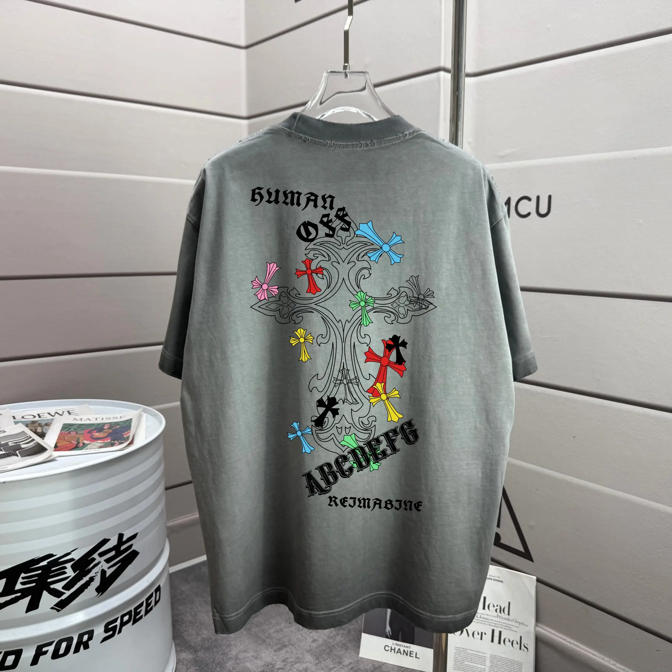 Distressed Graphic Print Cotton T-Shirt D16012858