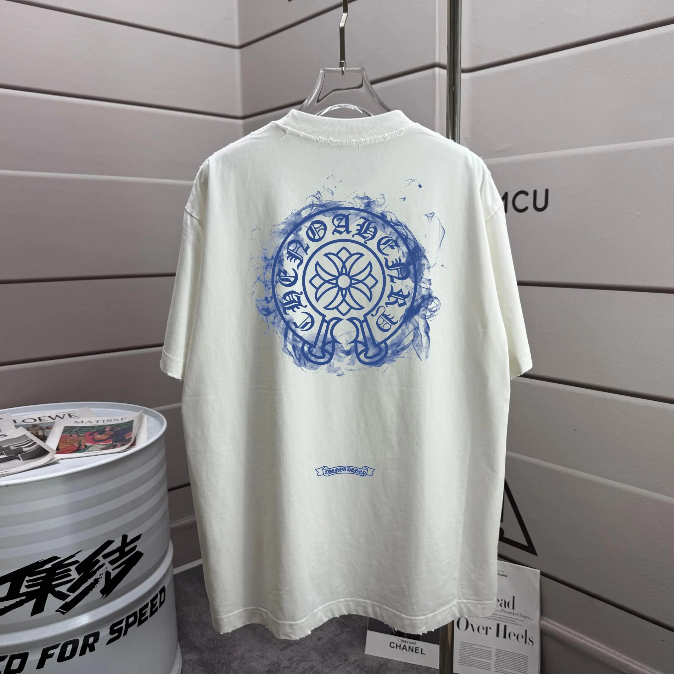Logo Graphic Distressed Cotton T-Shirt D16012860