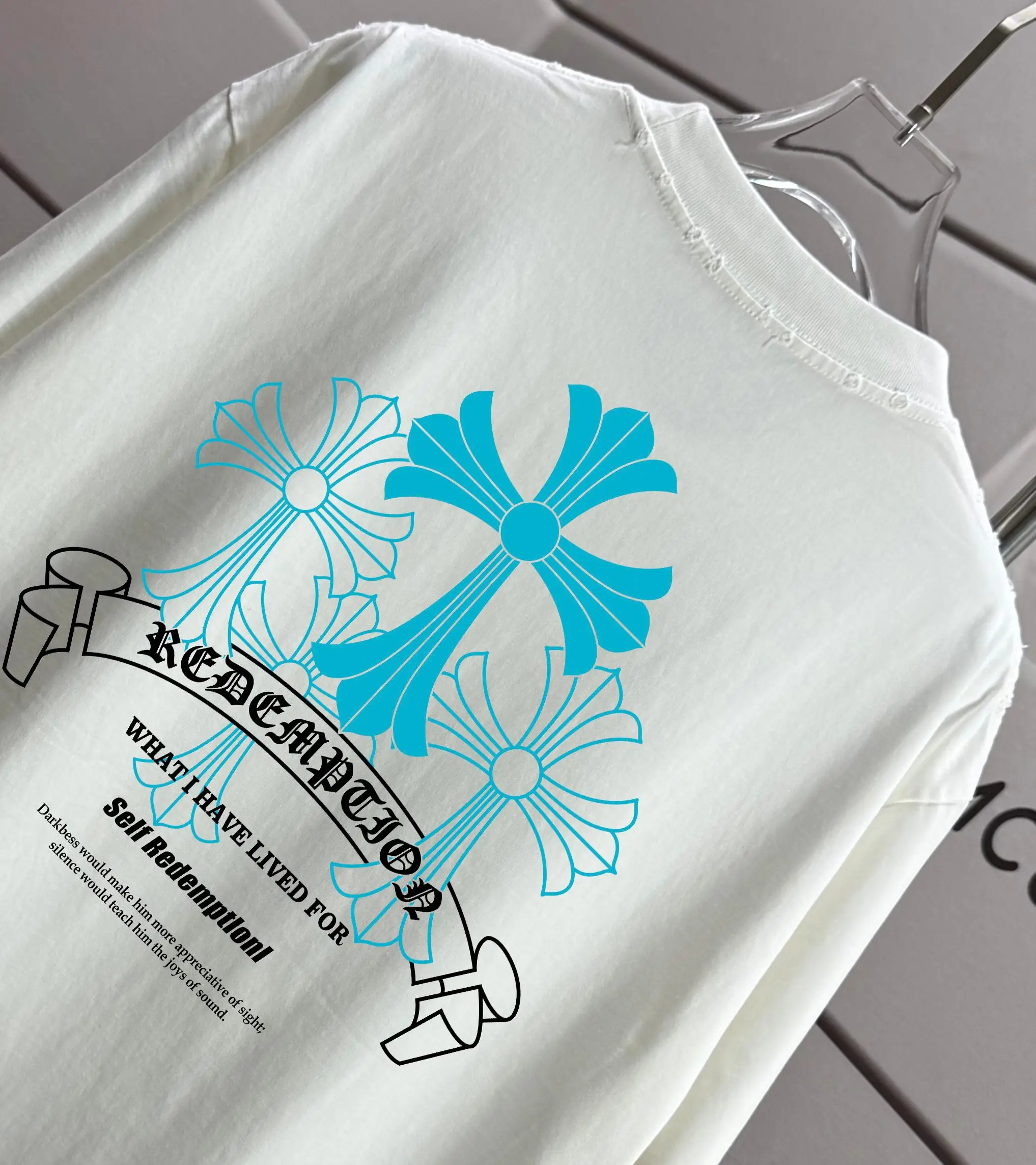 Distressed Graphic Print Cotton T-Shirt D16012852 — view 3