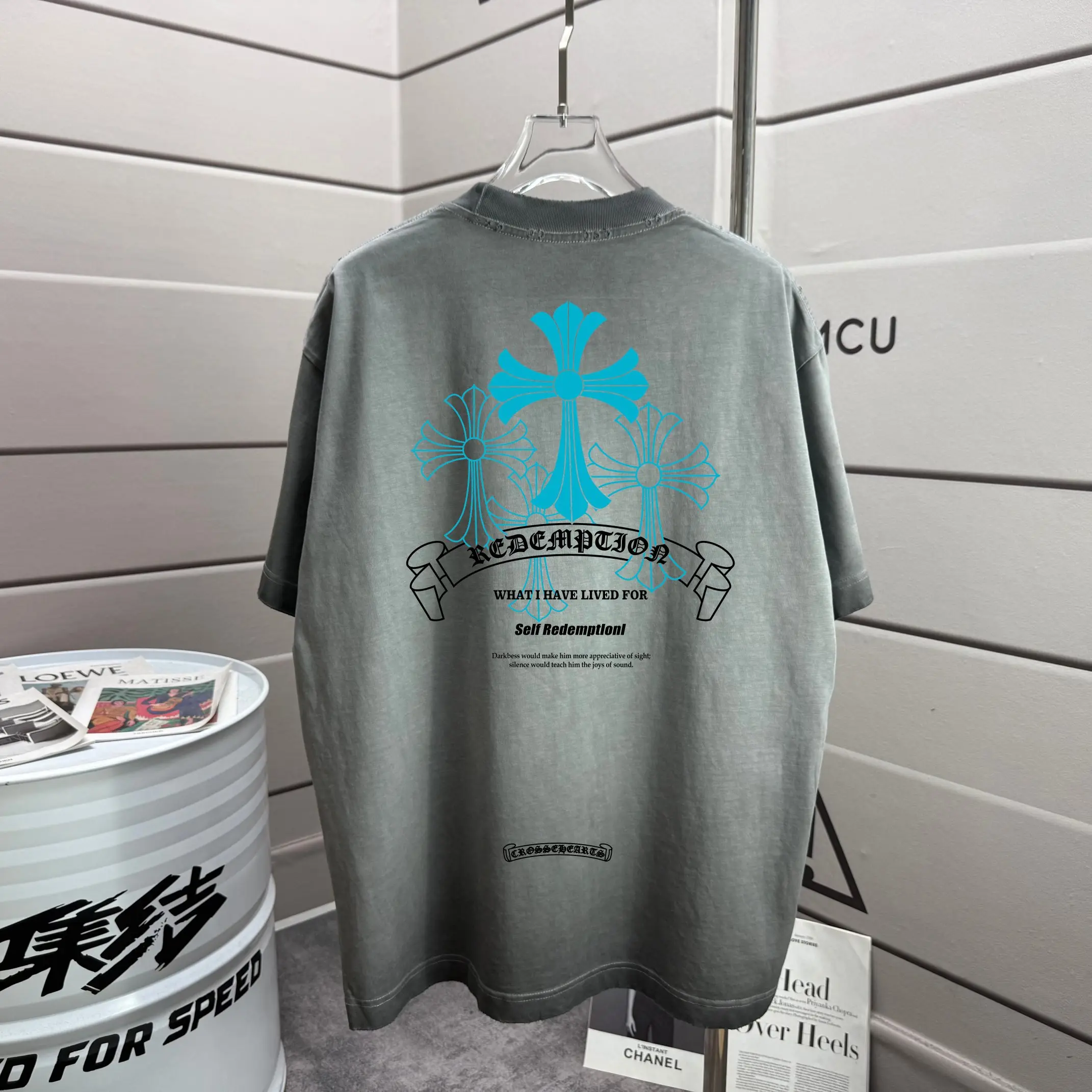 Distressed Graphic Print Cotton T-Shirt D16012854