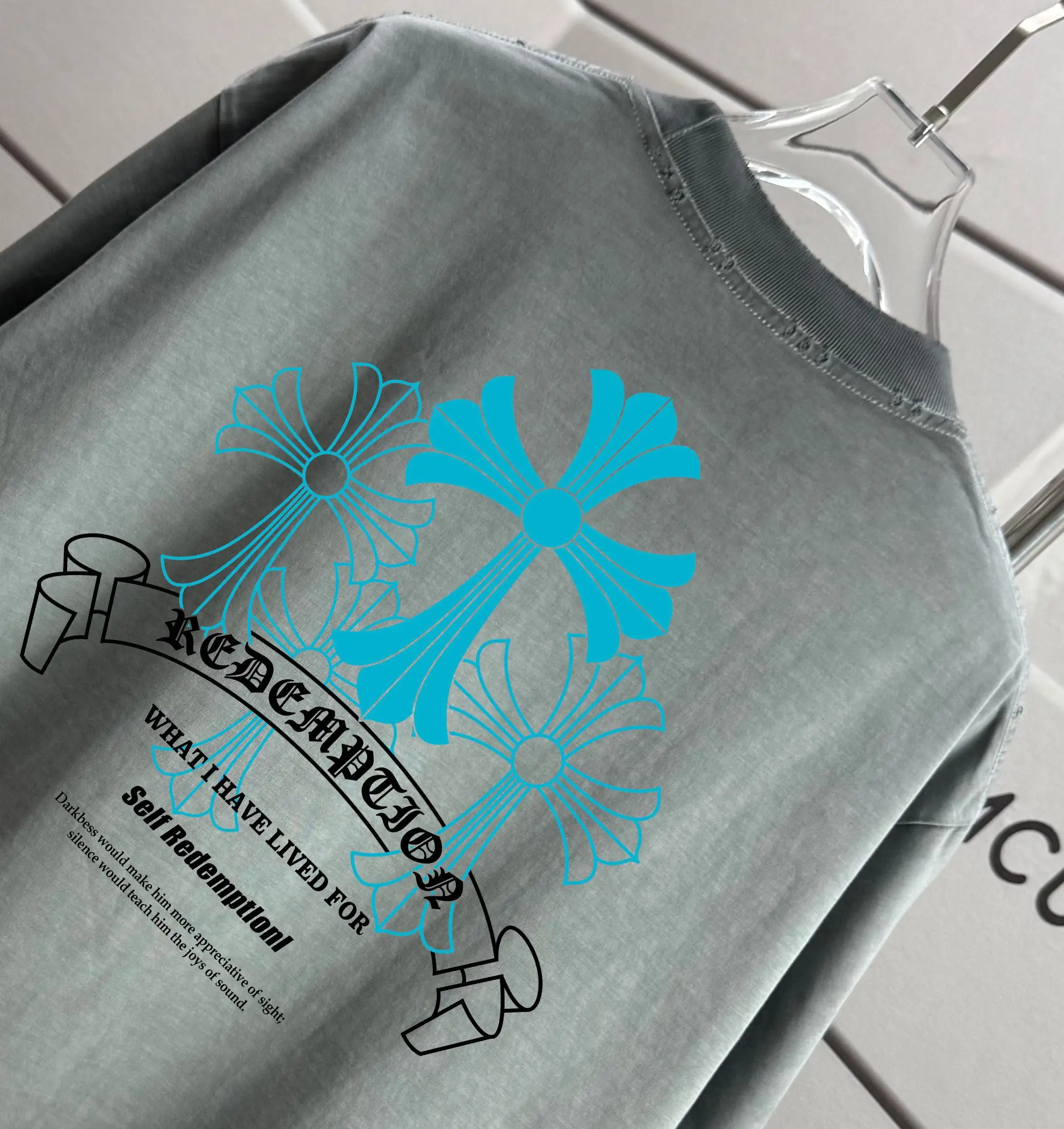 Distressed Graphic Print Cotton T-Shirt D16012854 — view 3