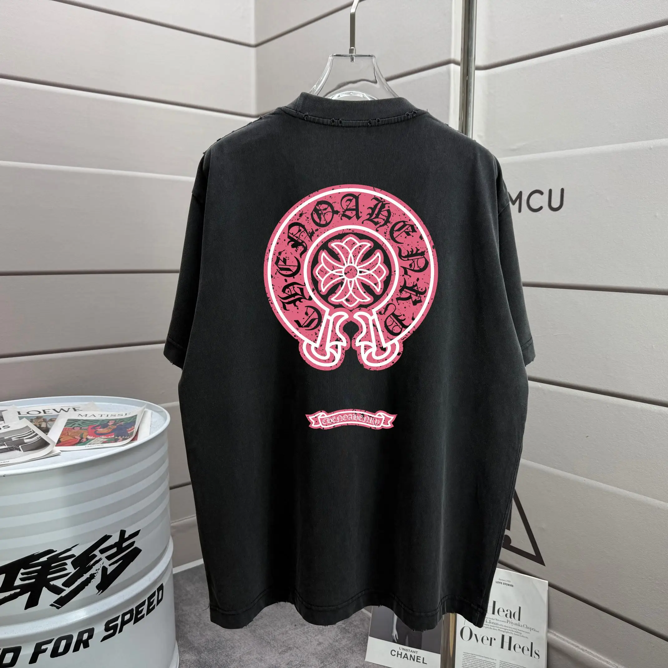 Washed Graphic Print Cotton T-Shirt D16012849