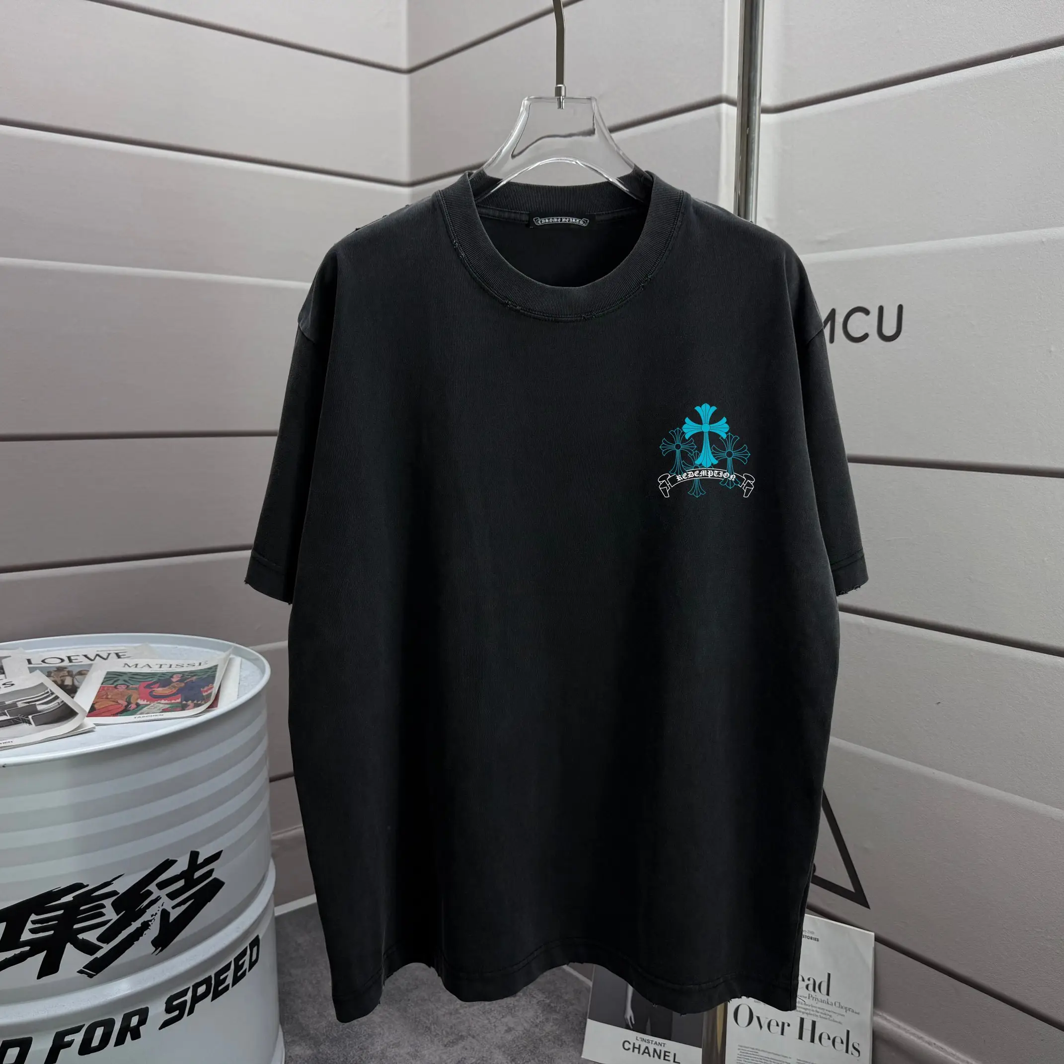 Distressed Graphic Print Cotton T-Shirt D16012853 — view 2