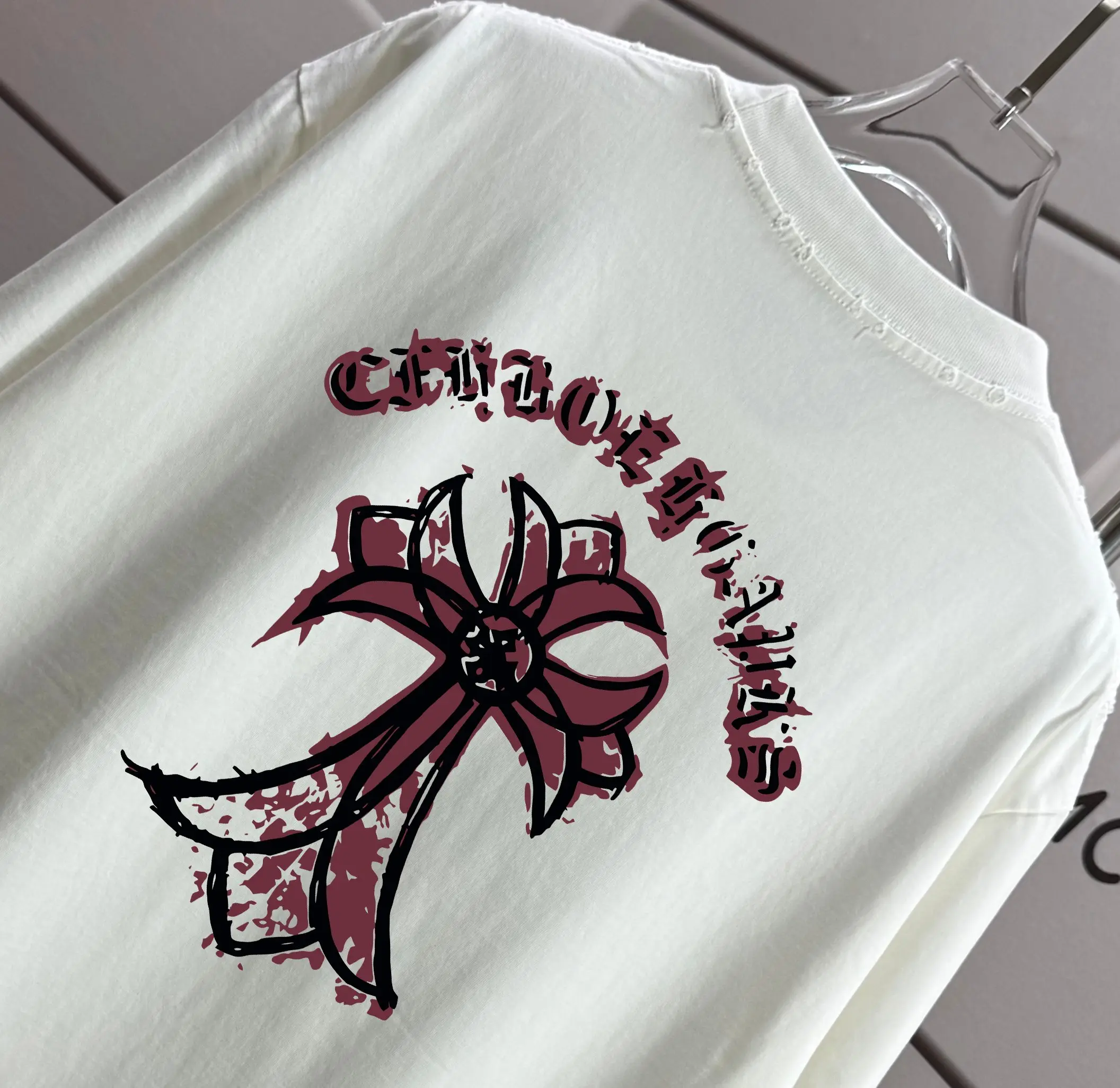 Distressed Graphic Print Cotton T-Shirt D16012864 — view 3