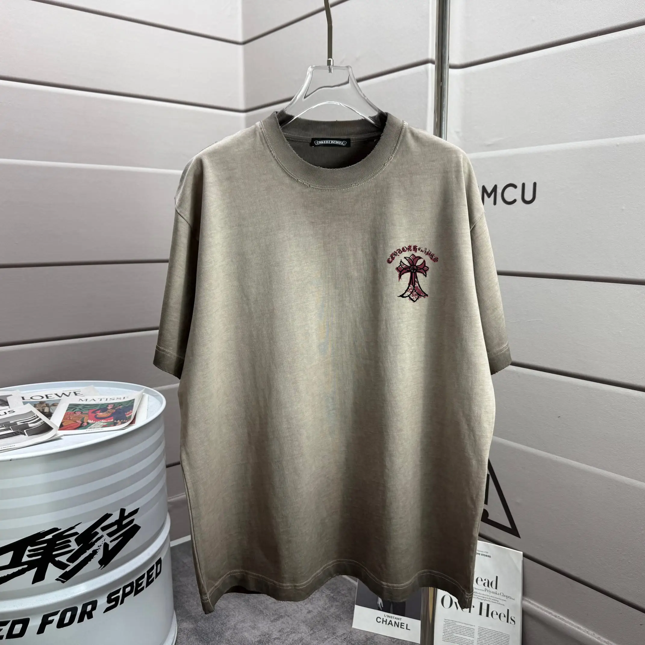 Distressed Washed Cotton Graphic T-Shirt D16012867 — view 2