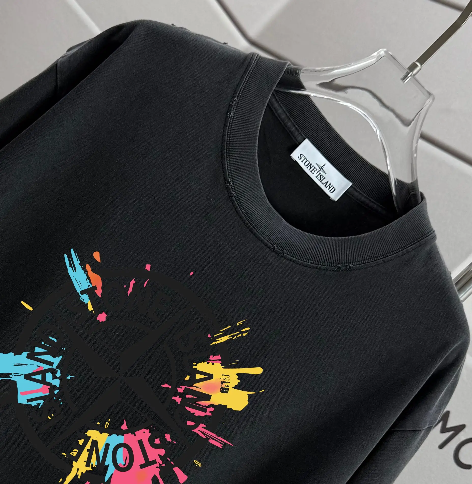 Distressed Logo Graphic Cotton T-Shirt D16012900 — view 3