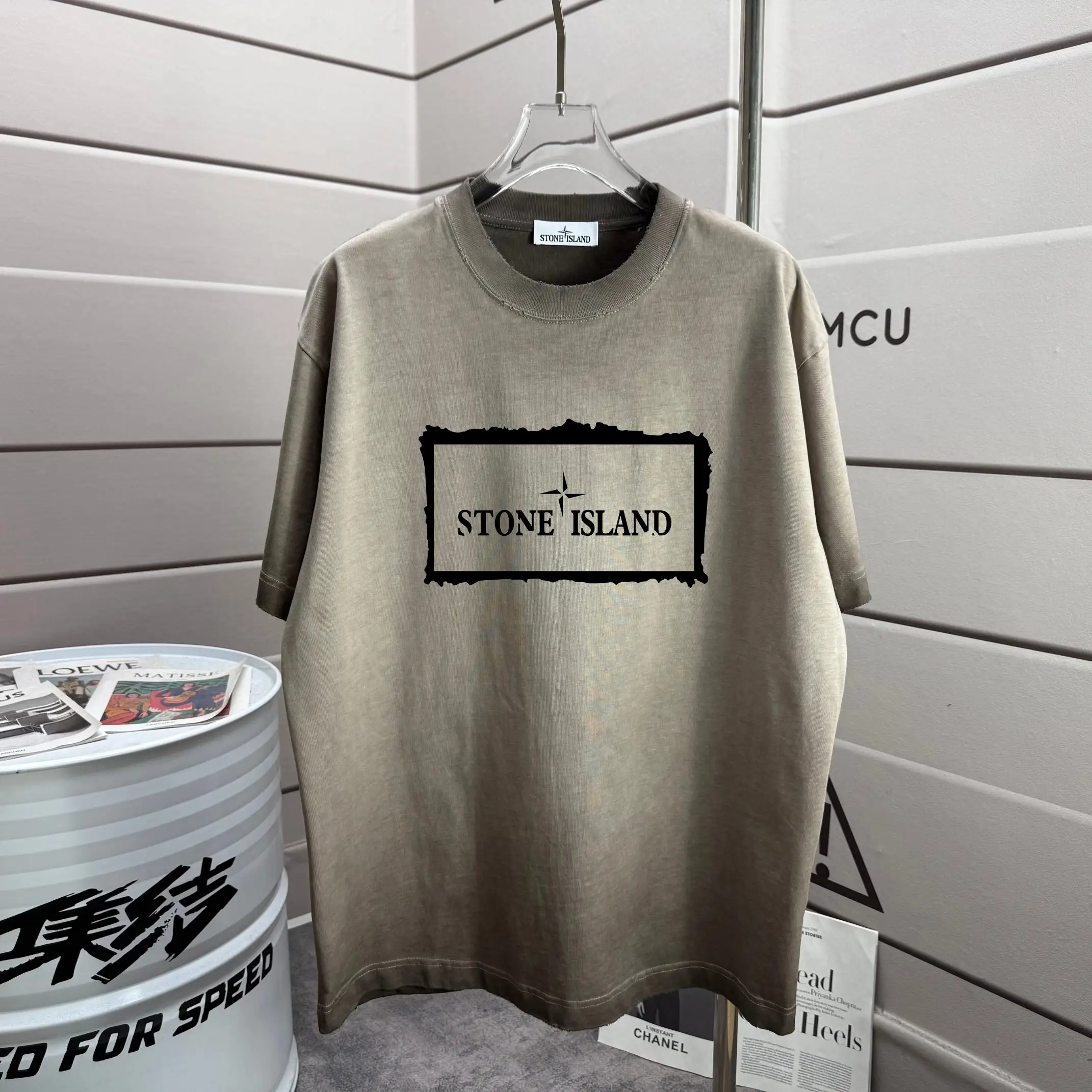 Logo Print Distressed Cotton T-Shirt D16012883