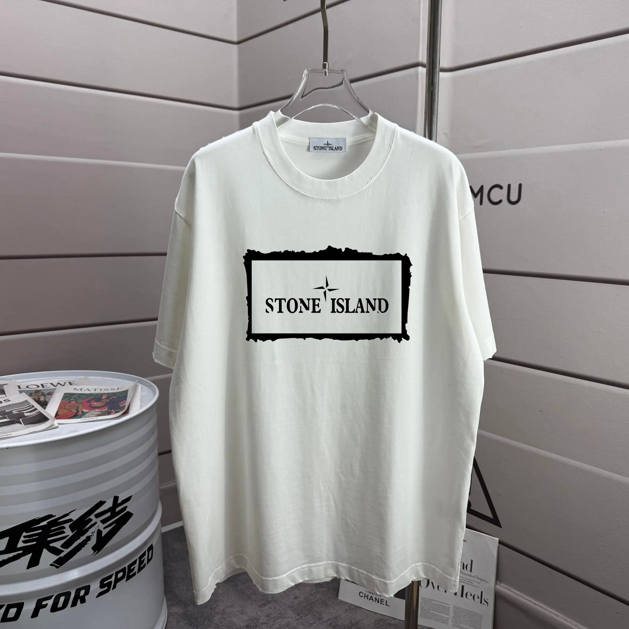 Logo Print Distressed Cotton T-Shirt D16012880