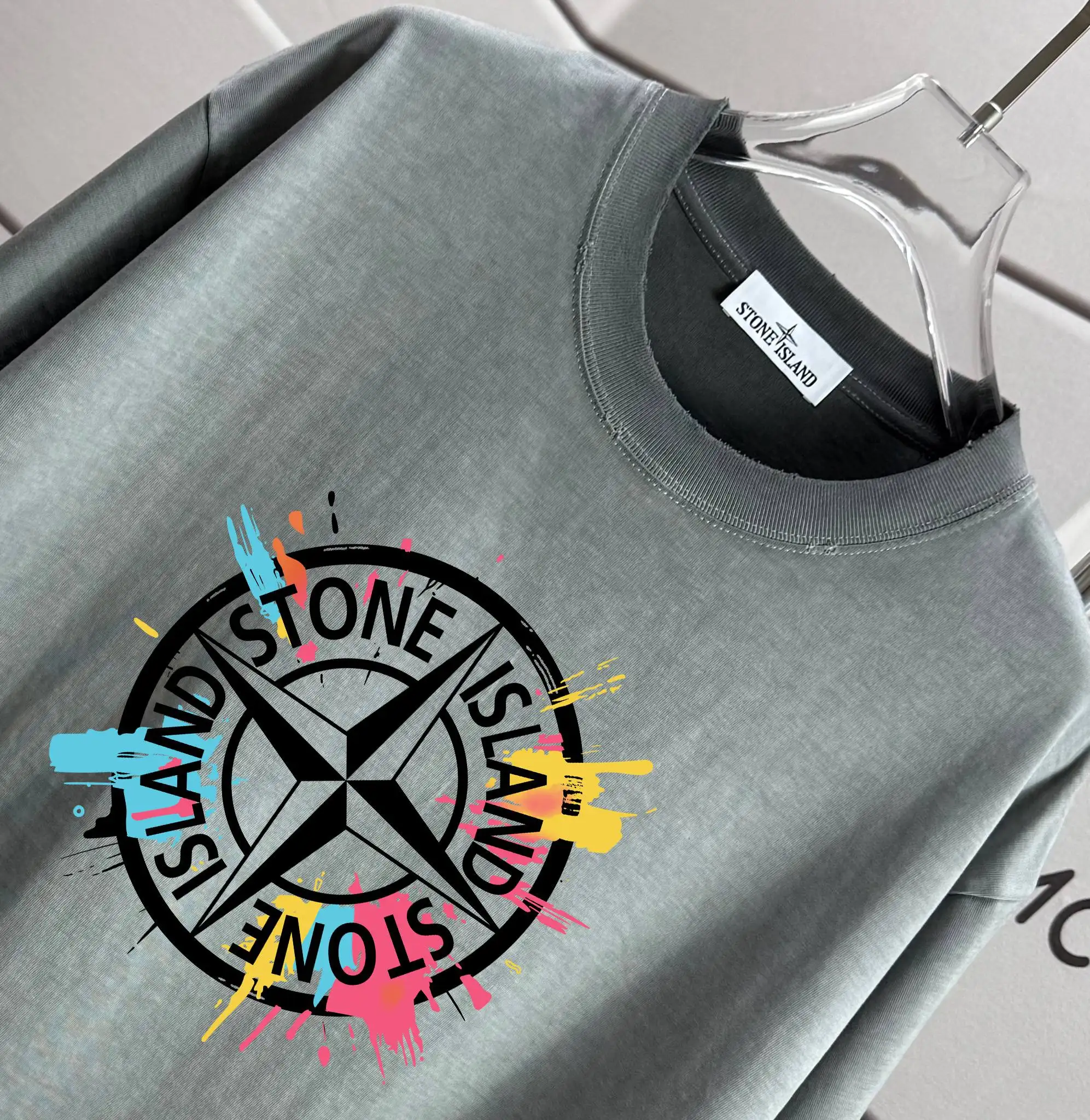 Compass Logo Graphic Cotton T-Shirt D16012901 — view 3