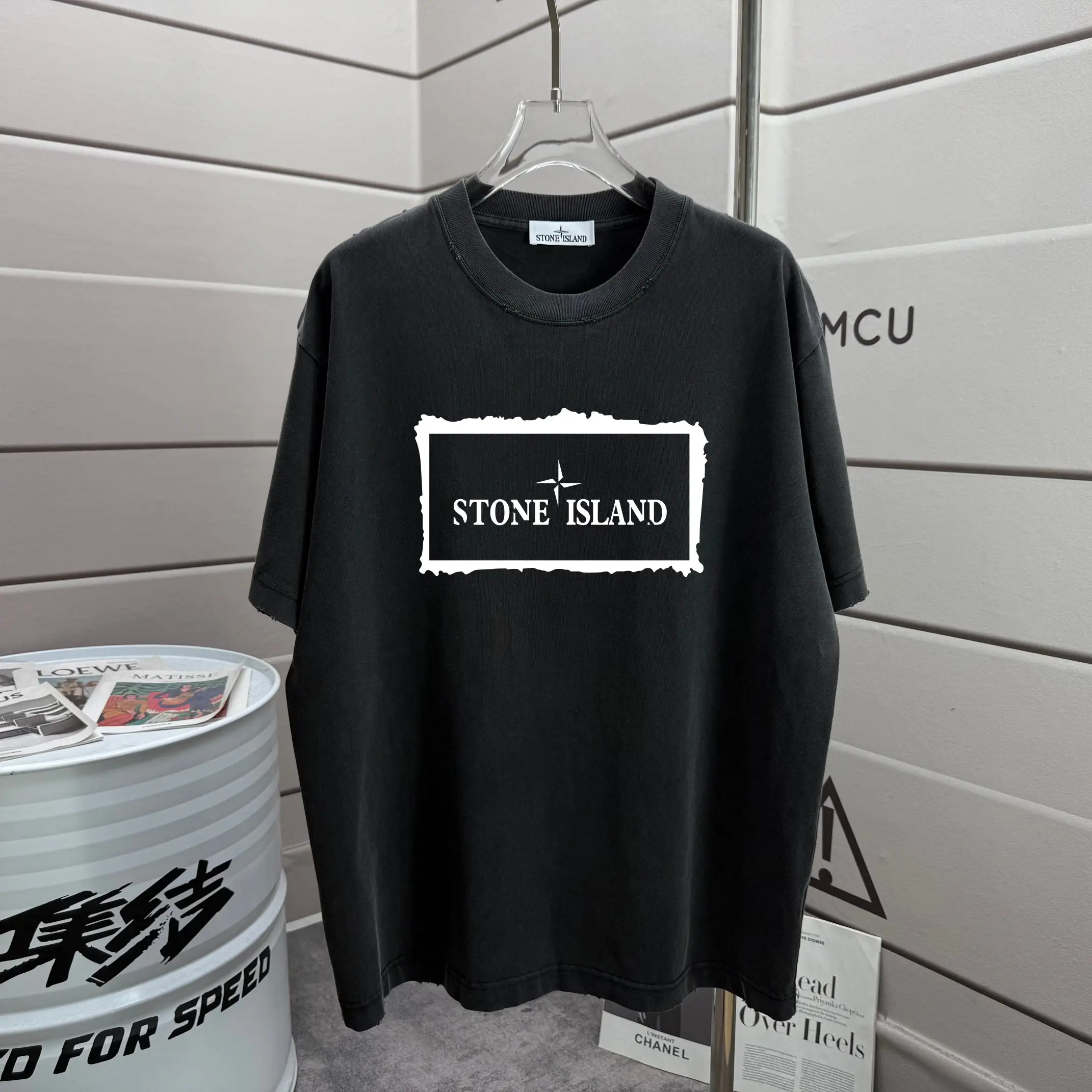 Logo Print Washed Cotton T-Shirt D16012881