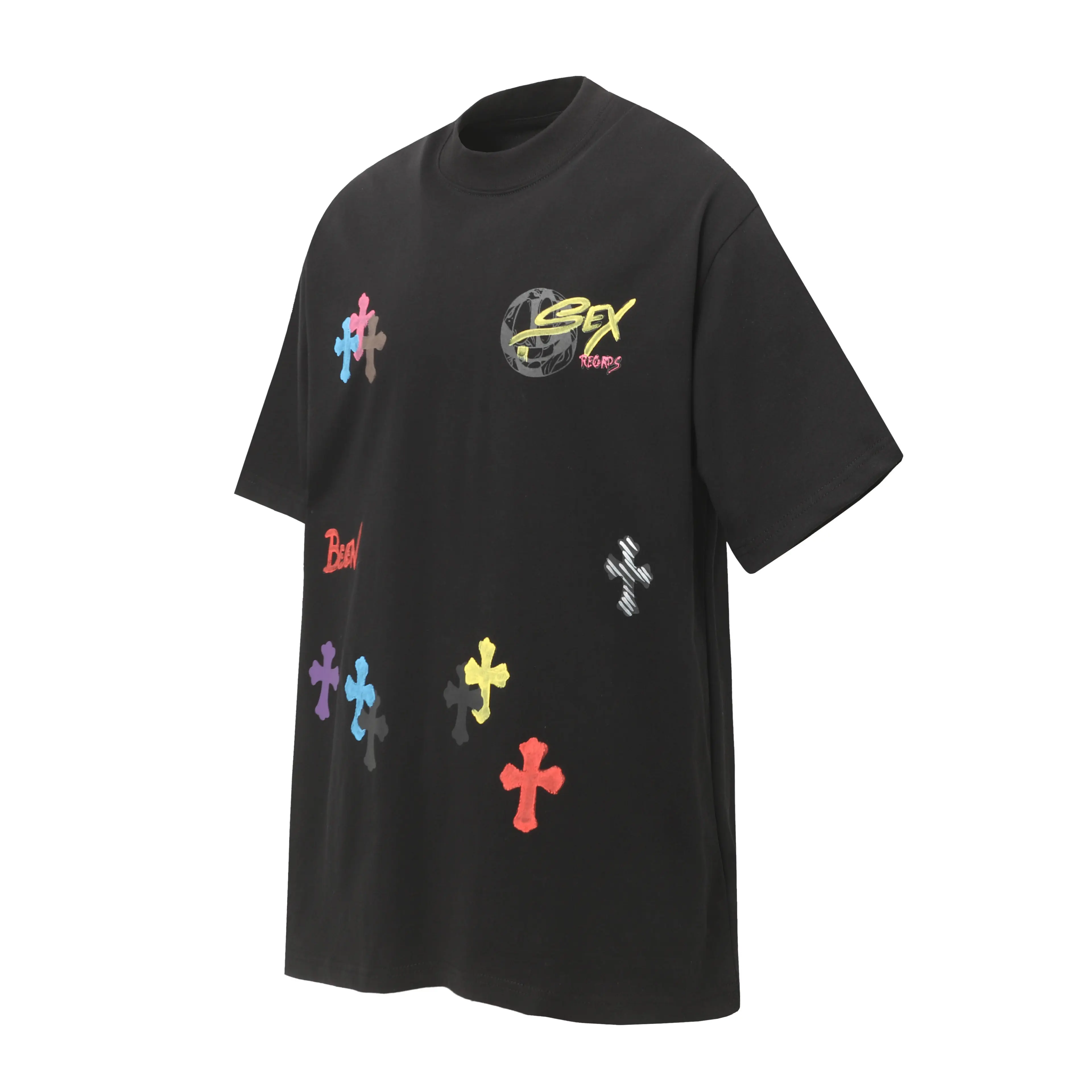 Sex Records Hand-Painted Cross T-Shirt D10513624