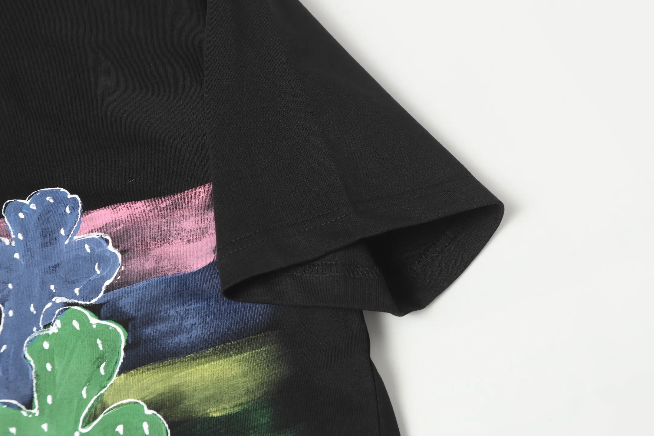 Rainbow Cross Hand-Painted Cotton T-Shirt D10513632 — view 4