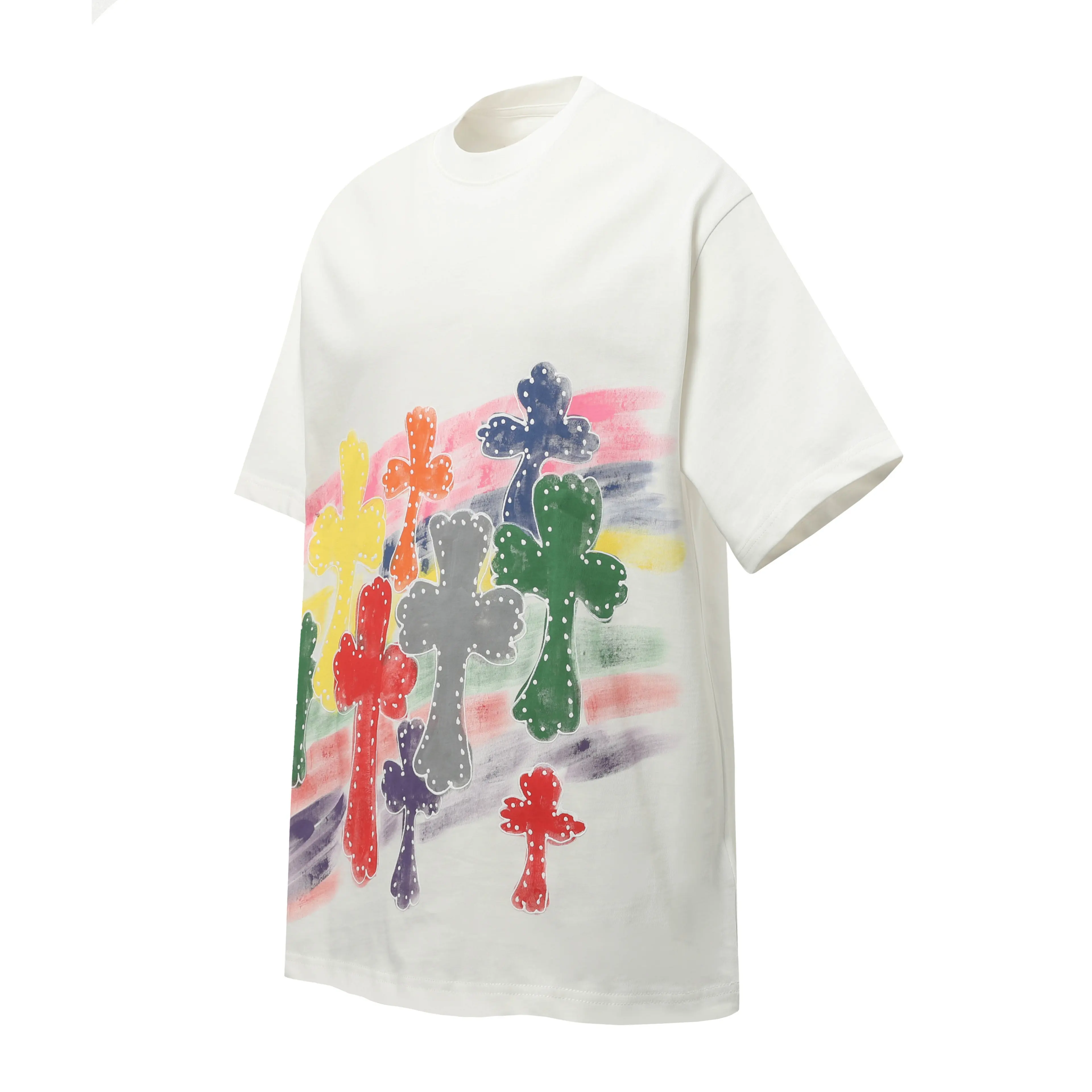 Rainbow Cross Graphic Cotton T-Shirt D10513631