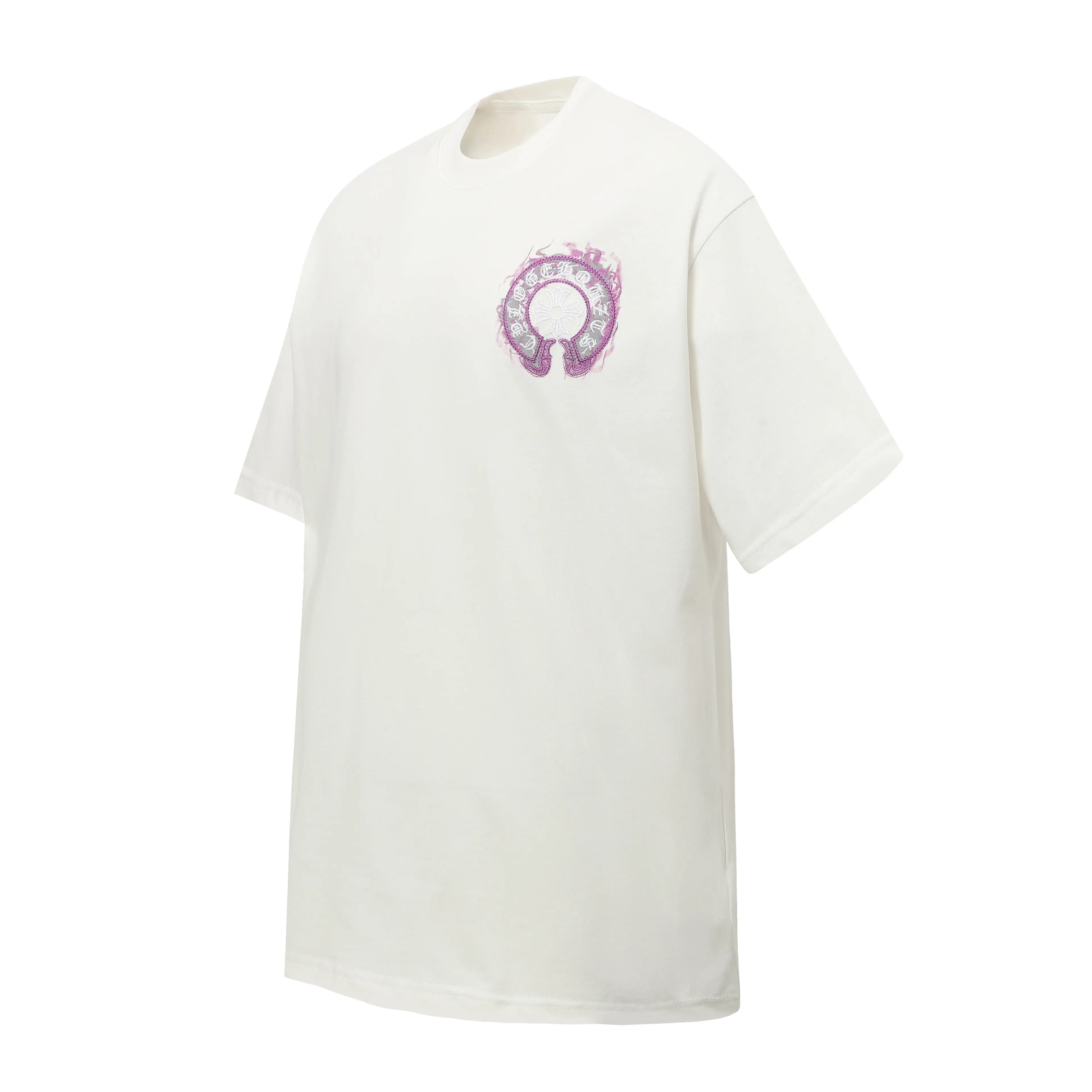 Horseshoe Sanskrit Embroidered Cotton T-Shirt D10513642 — view 2